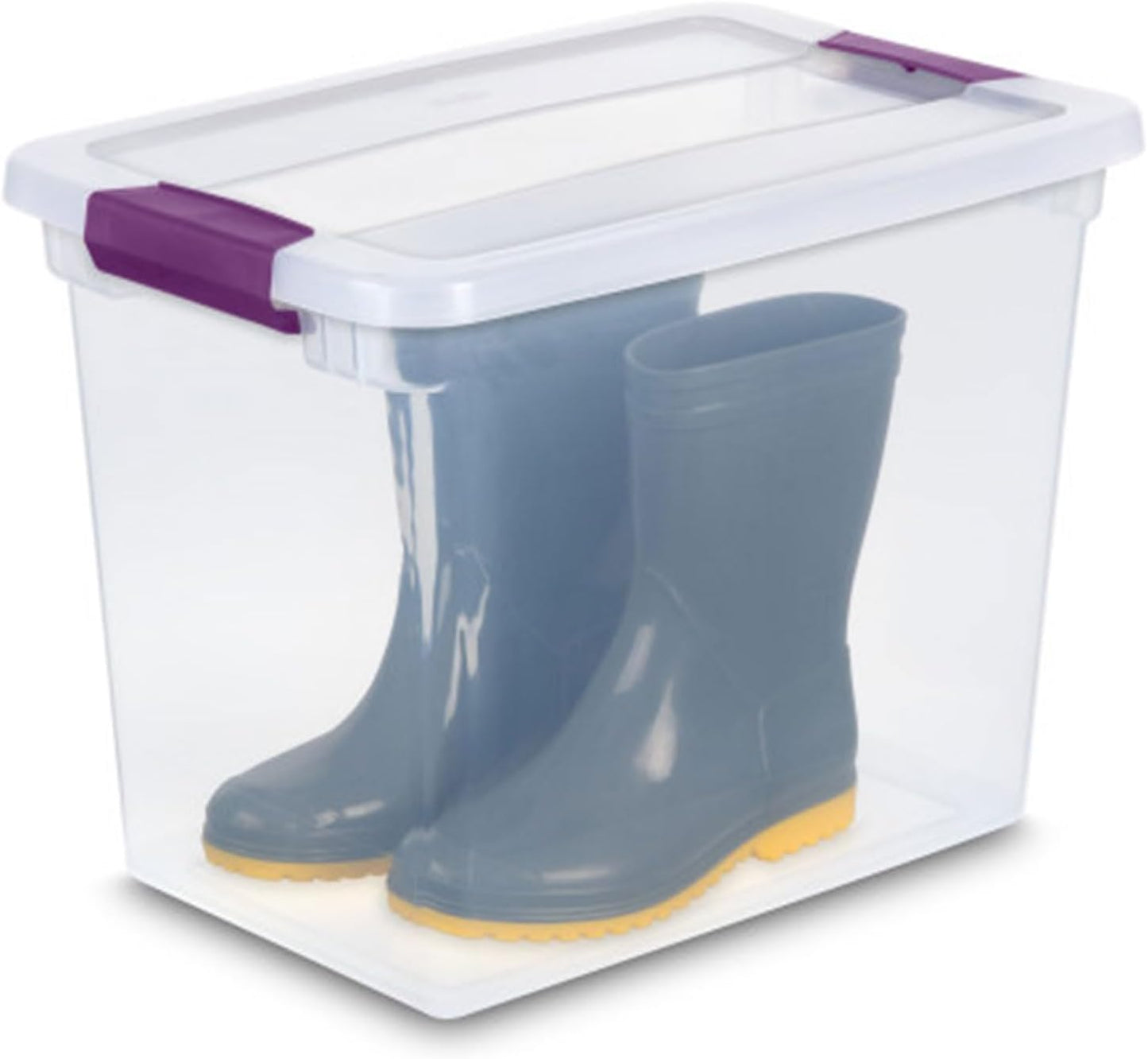 Sterilite 12-Pack 27 Quart ClearView Latch Box, Stackable Organizer Bins with Latching Lids - Clear Plastic Organization Containers for Closet, Bedroom, Shelving Units and Everyday Home Storage