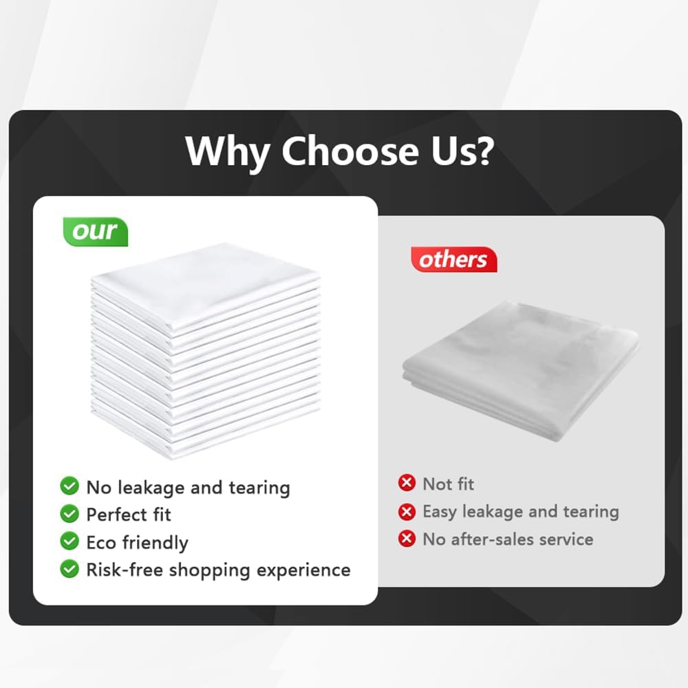 60-pack W10165294RB Trash Compactor Bags - leak-proof trash compactor bags for kitchen 60-ct 15 inches - Fits 15-inch Rectangular Drawer Compactors