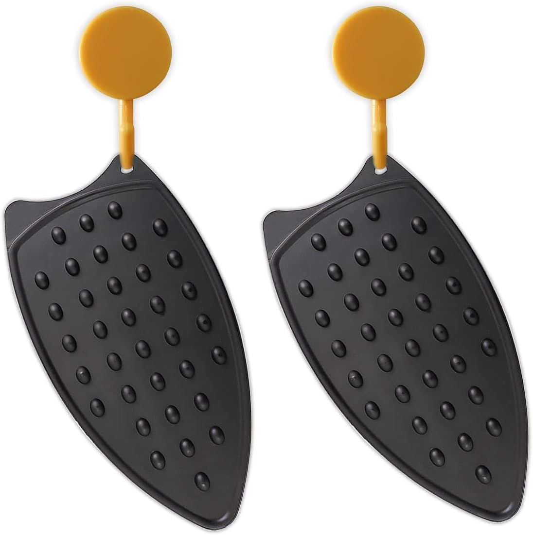 2 Pcs Silicone Iron Rest Pad, Silicone Iron Rest Pads, Silicone Iron Rest Pads Multipurpose Iron Hot Resistant Mat for Flat Irons, Ironing Board-Black