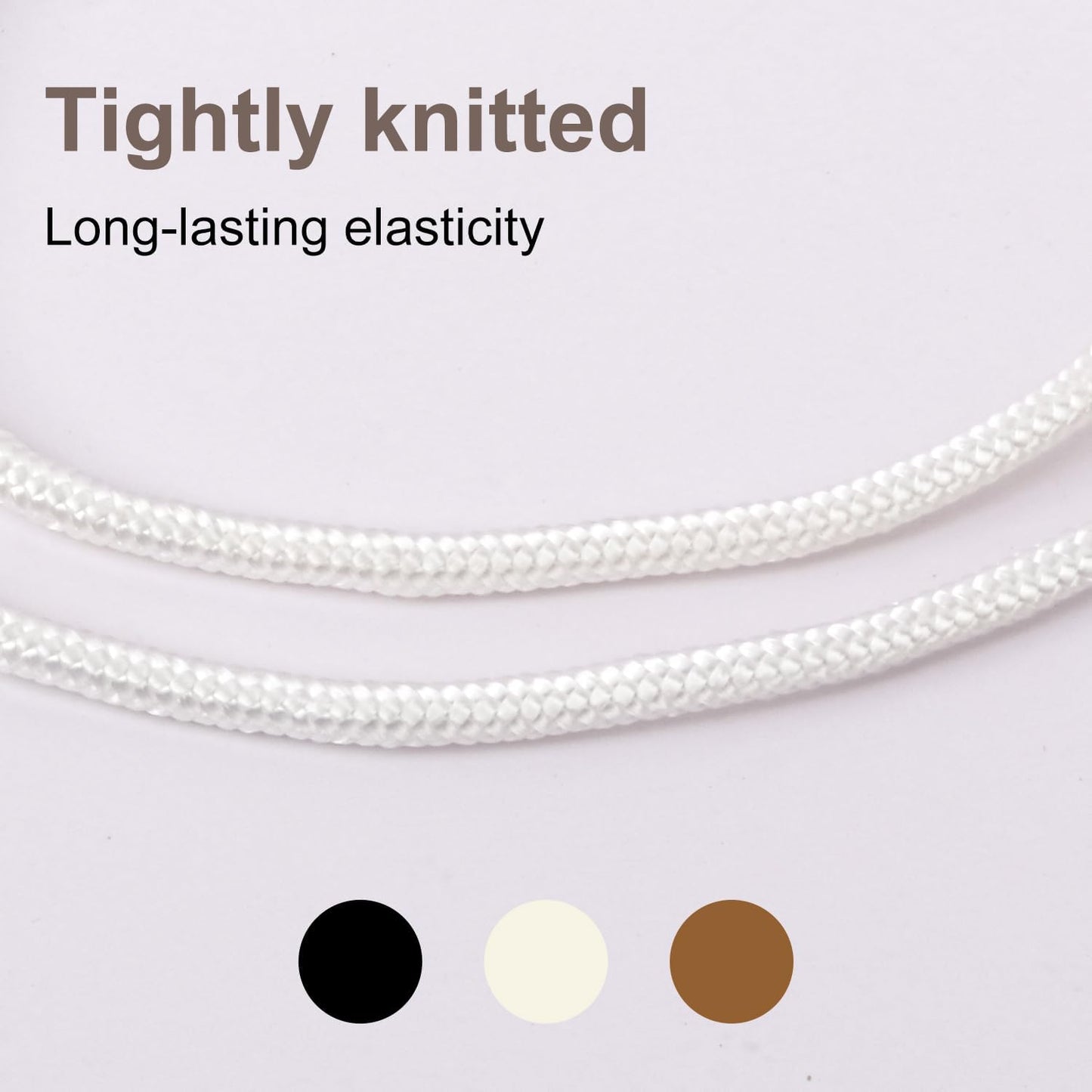 500 Feet 1/4 Inch White Polyester Rope, 6 mm Polypropylene Utility Rope for Kayaking, Camping, Home Decor