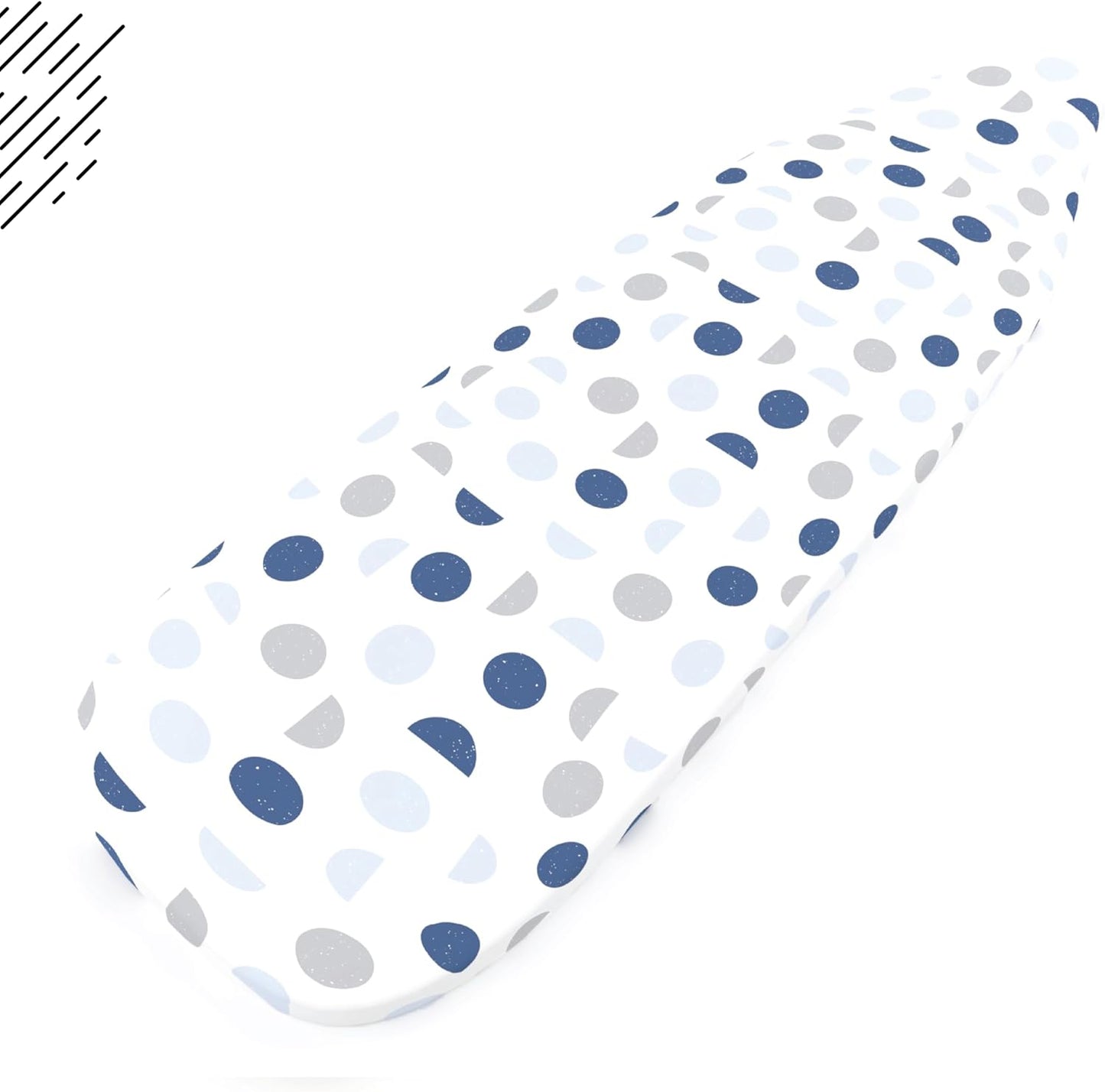 Encasa XO Ironing Board Cover and Pad 42"x14" - Thick 3mm Felt Padding, Drawstring Tightening & Lock, Easy Fit, Scorch & Stain Resistant, Fits Medium Ironing Board - Blue Moon