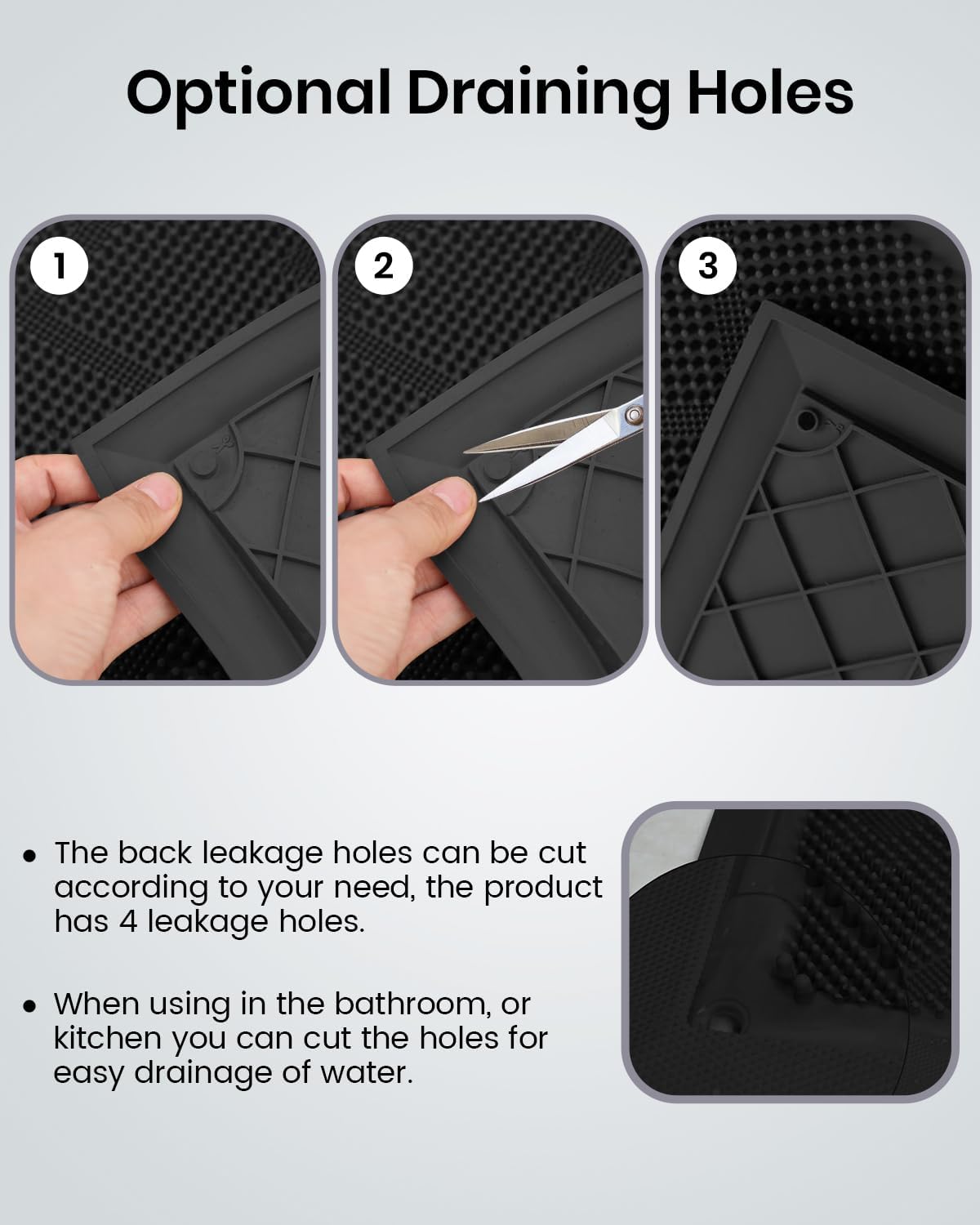 HAMARA Front Door Mat for Outside Entrance 35.5"x17" โ Anti-Slip Dirt-Trapping Waterproof Rubber Indoor & Outdoor Mat with Textured Surface for Entryway - Heavy Duty All Weather Doormat โ Black