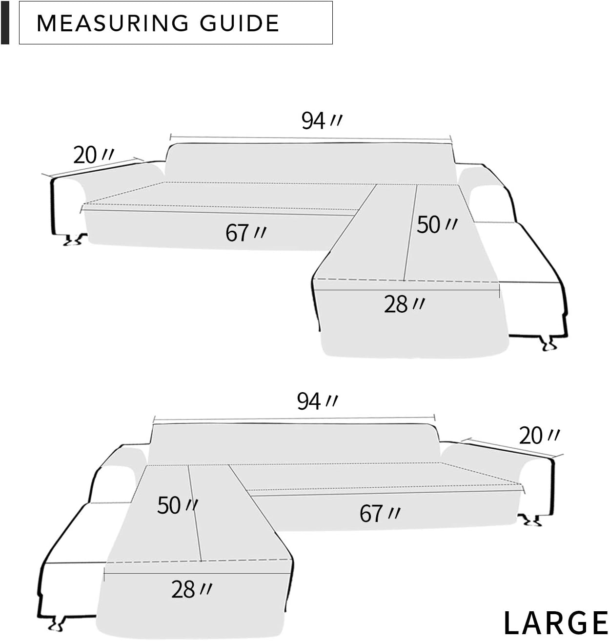 Easy-Going Sofa Slipcover L Shape Sofa Cover Sectional Couch Cover Furniture Protector Mat for Pets Dog Cat (Large,Christmas Red/Christmas Red)