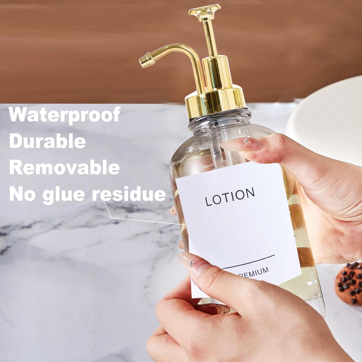 Dish Soap Dispenser for Kitchen, Hand Glass Soap Dispenser Set with Pump, Tray, Funnel for Bathroom, Shower, Laundry, Liquid, Lotion (Silver 2 Pack 18 Oz Clear Bottles with 12 Stickers)