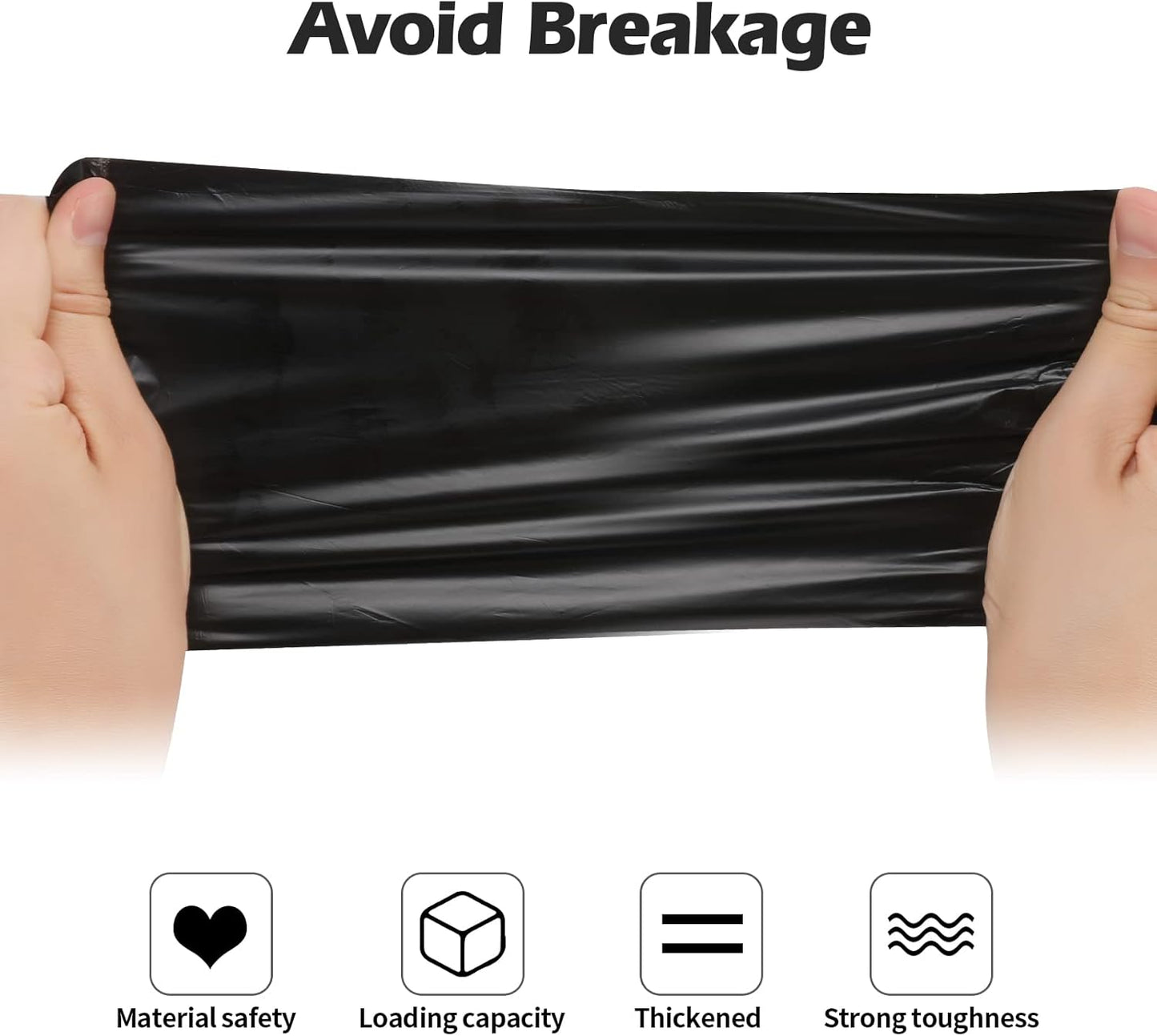 2-4 Gallon Portable Trash Bags,120 Counts Thicken portable Small Garbage Bags for Office, Kitchen,Bedroom Trash Can,Strong Trash Bags(Black)