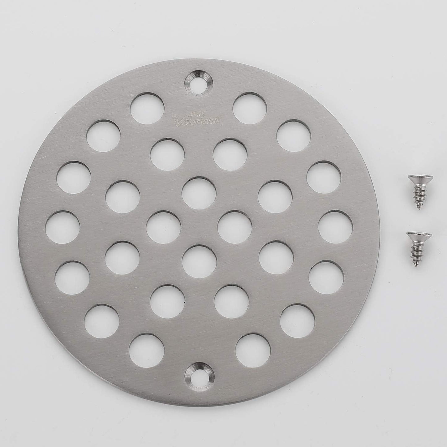 4-Inch Screw-in Shower Drainer Cover Replacement Floor Strainer Floor Drain Brushed Nickel