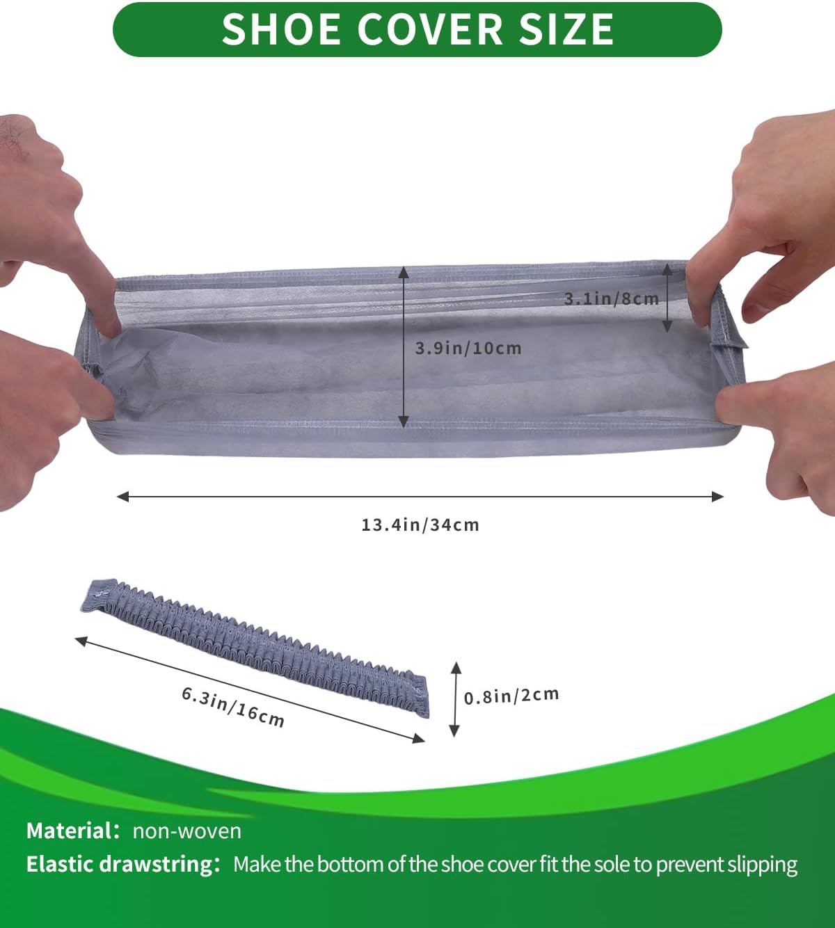 100Pcs(50 Pairs) Non-Woven Shoe Covers Disposable Non Slip for Indoors, Breathable | Durable | Boot Covers, Fits Up to Size 13 US Men (Gray)