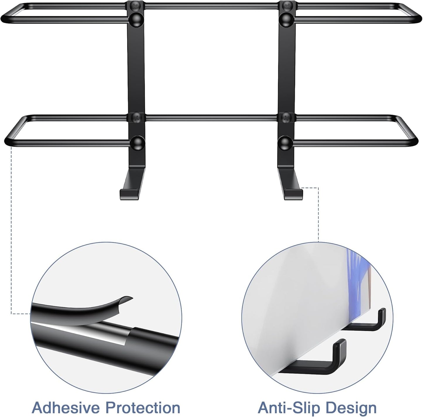 2 Pack Glove Box Dispenser Wall Mount (11.2 * 4.4in): Black Glove Holder Organizer for Disposable & Tissue Box - Organizer on Wall in Lab, Kitchen, Bathroom, Garage