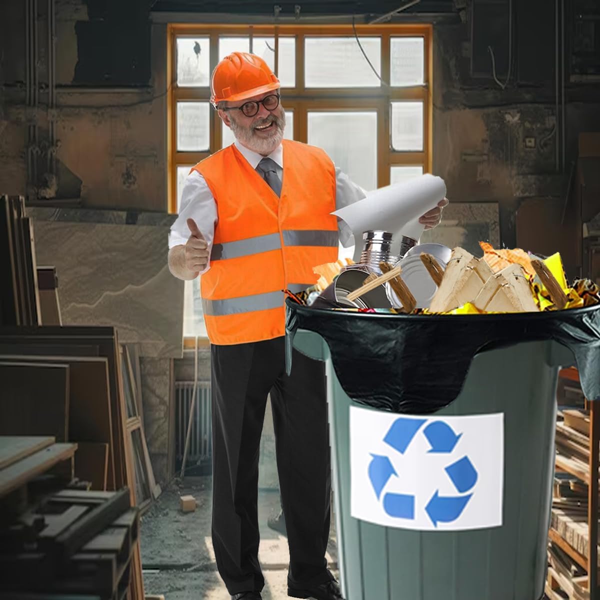 Contractor Heavy Duty Trash Bags 55 Gallon | 26 Count | 2 MIL | 36" X 56" | Large Black Flap Tie Construction Garbage Bags for Business Home Commercial, Industrial, Storage, Outdoor