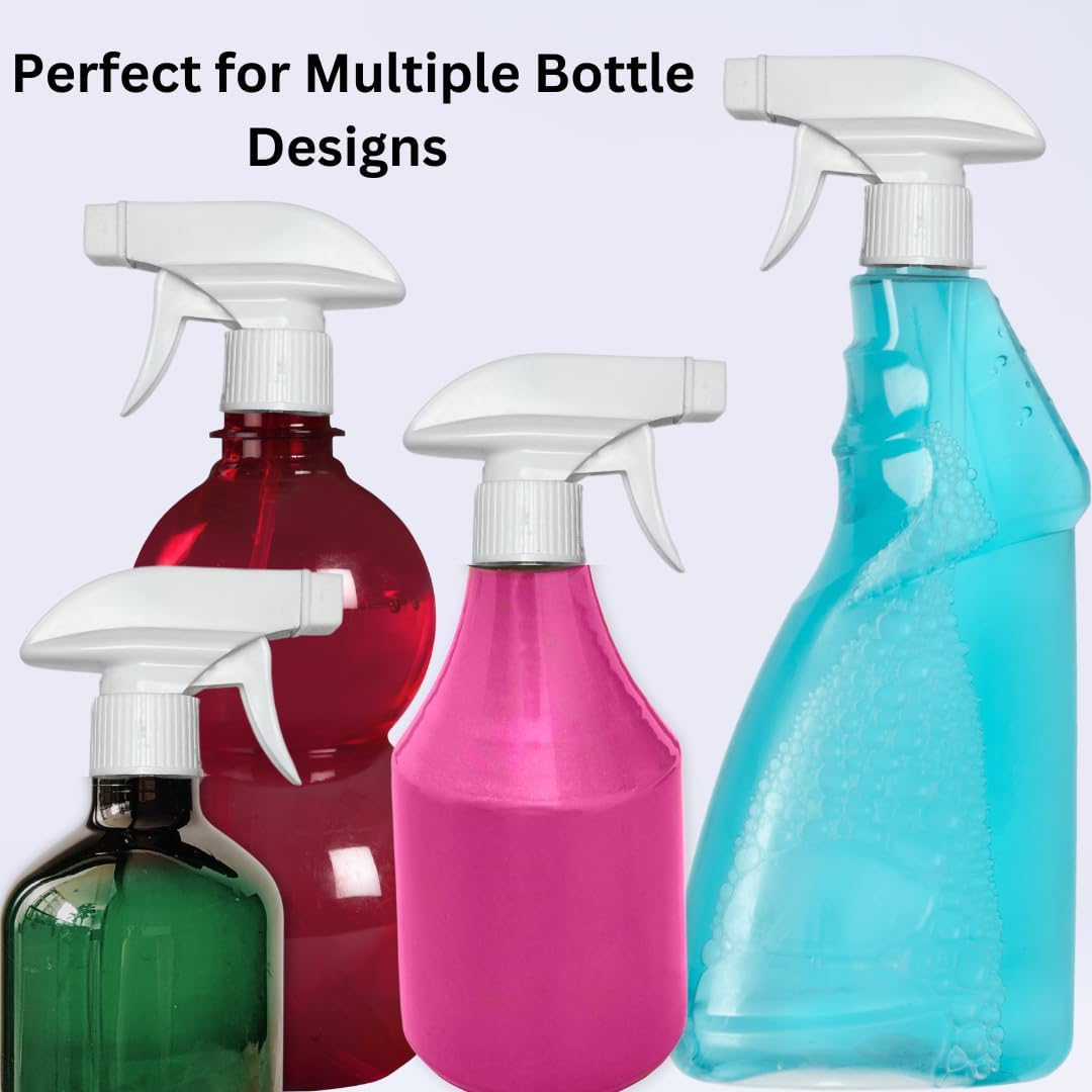 4-Pack White Trigger Sprayers - Heavy Duty Dual Misting and Stream Spray Bottle. Perfect Sprayer Head Replacement for 8oz,16oz, or 32oz Spray Bottles for Home, Kitchen, Garden and Office