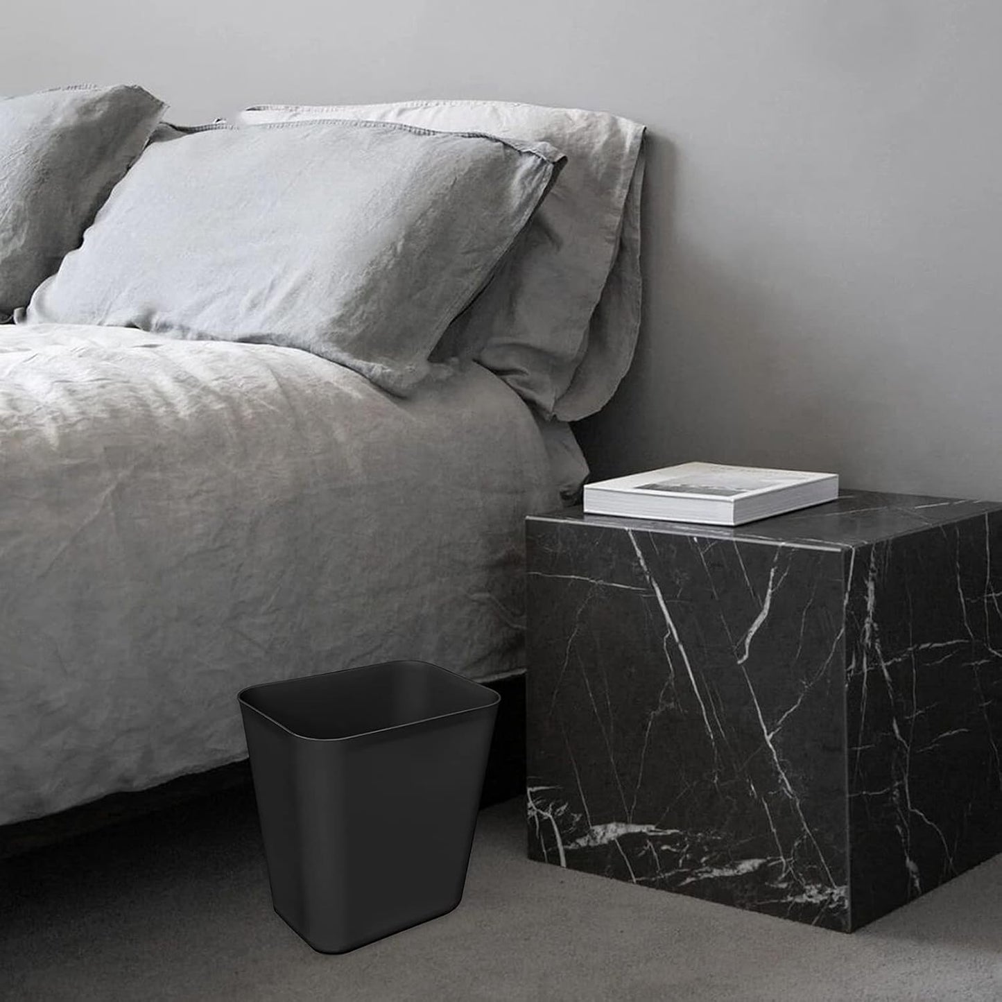 Nipogear 3 Gallons Efficient Trash Can Wastebasket, Fits Under Desk, Kitchen, Home, Office (Black, 3 Gallons-2 Pack)