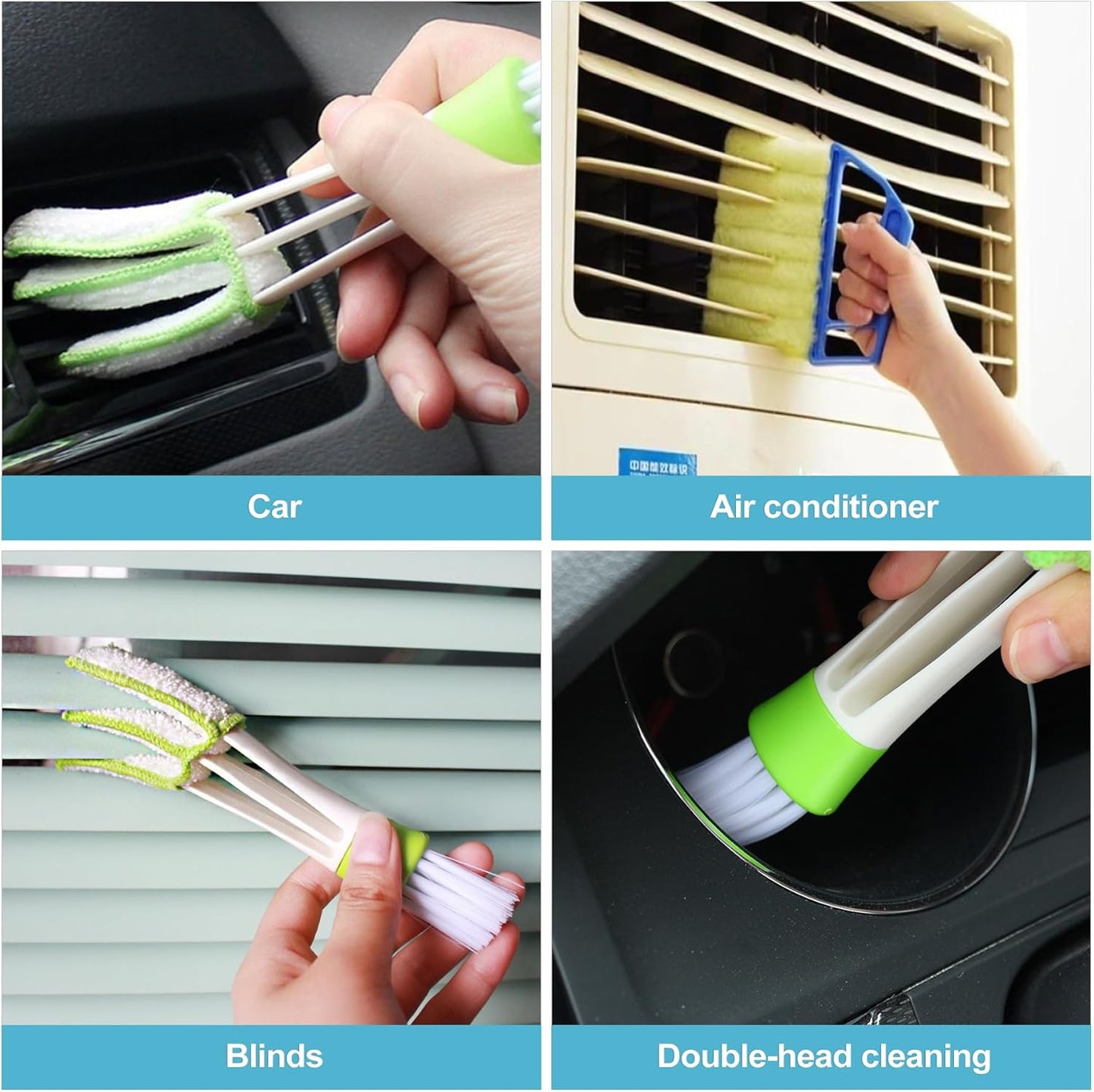 CoguZed 4-Pack 7-Slat Window Blind Duster – Washable Mini Cleaner for Blinds, Shutters & AC Vents Compact Handheld Tool for Home & Office Use