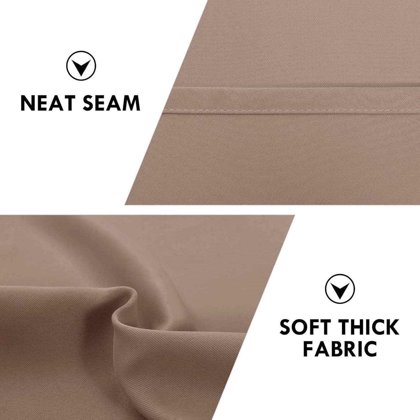 DWCN Blackout Curtains for Bedroom – Rod Pocket Thermal Insulated Noise Reducing Noise Reducing Drapes for Living Room, W 60 x L 63 Inch, 2 Panels, Khaki