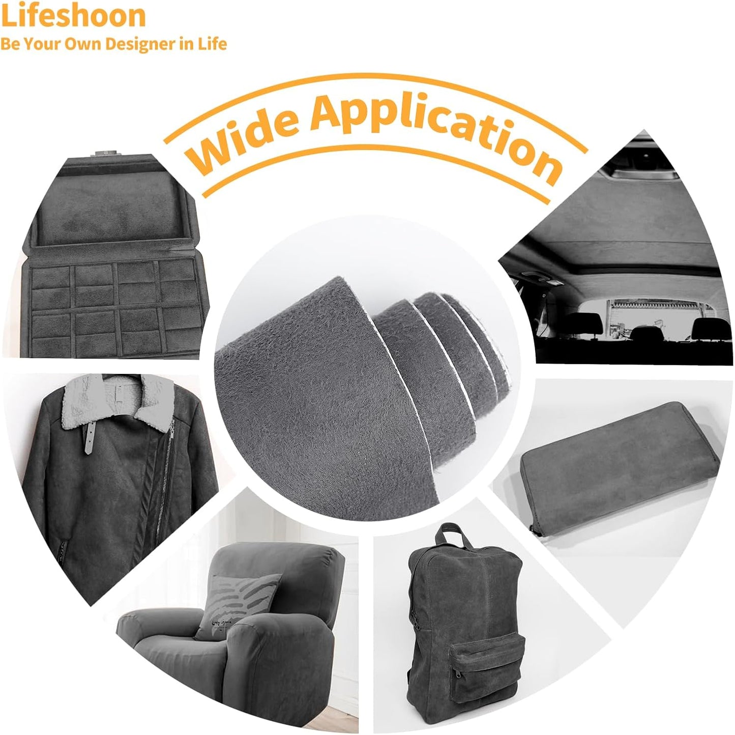 Fabric Repair Patches, 17X79 Inch Self-Adhesive Suede Patches Tape Durable, DIY Large Fabric Repair for Sofa, Couches, Furniture, Chair, Clothing (17X79 Inch, Dark Grey)