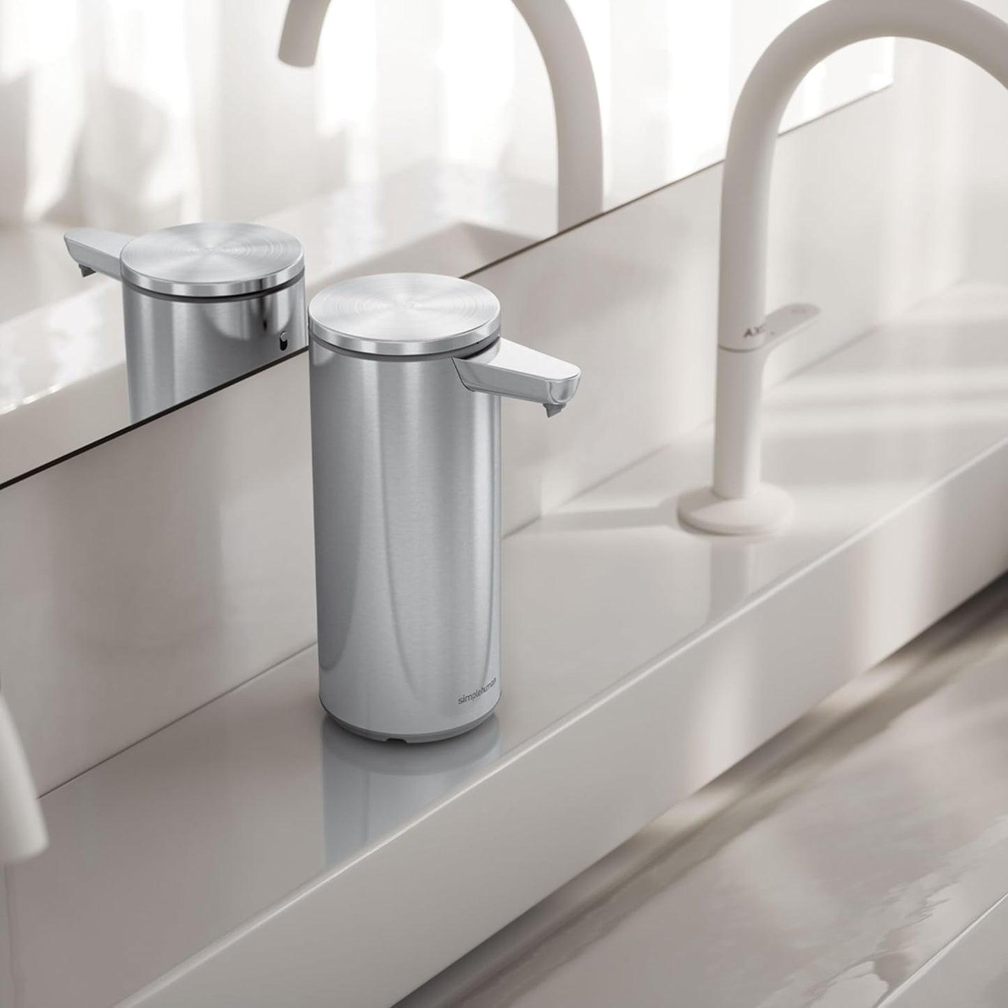 simplehuman 9 oz. Touch-Free Automatic Rechargeable Sensor Pump, Brushed Stainless Steel, New