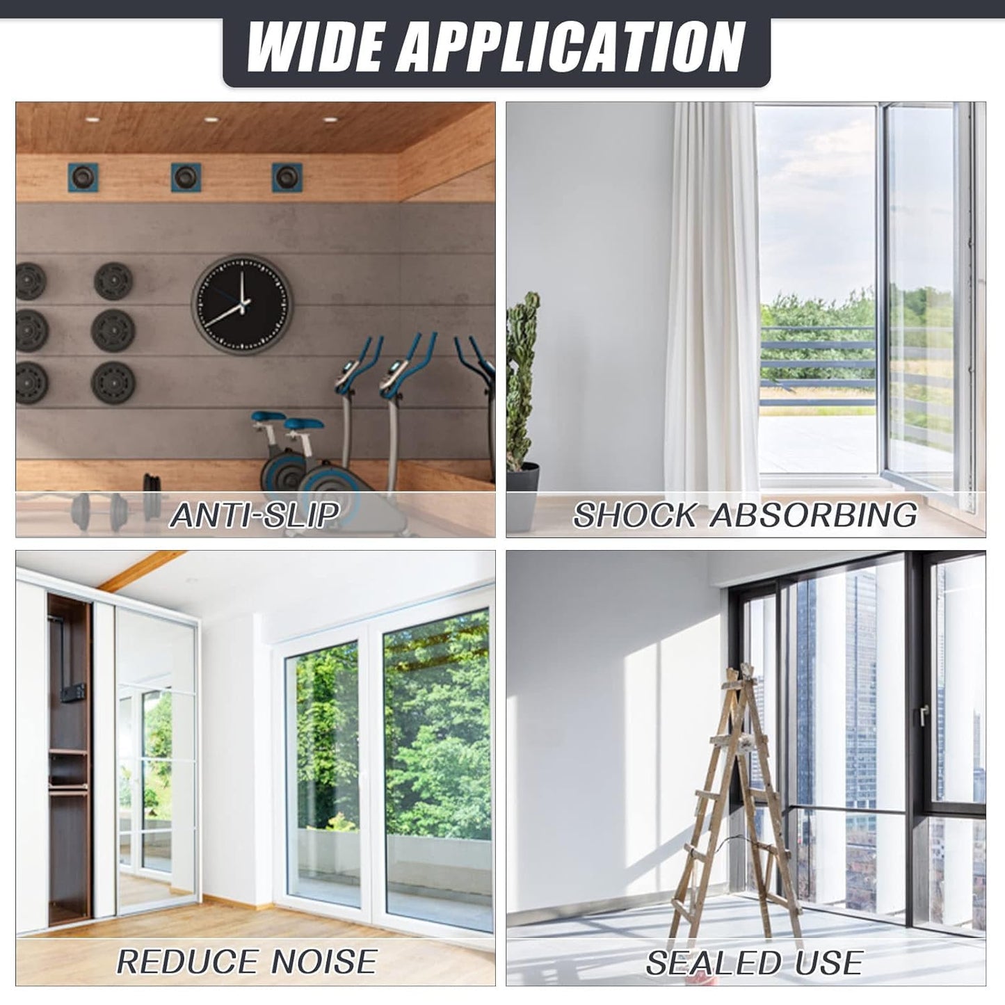 Adhesive Rubber Strips Neoprene Rubber Sheets, Rolls & Strips with Adhesive Backing Rubber Pads Self Stick Seal Rubber Gasket Adhesive Back for Matting Padding - 4" Wide x 1/8" Thick x 10' Long