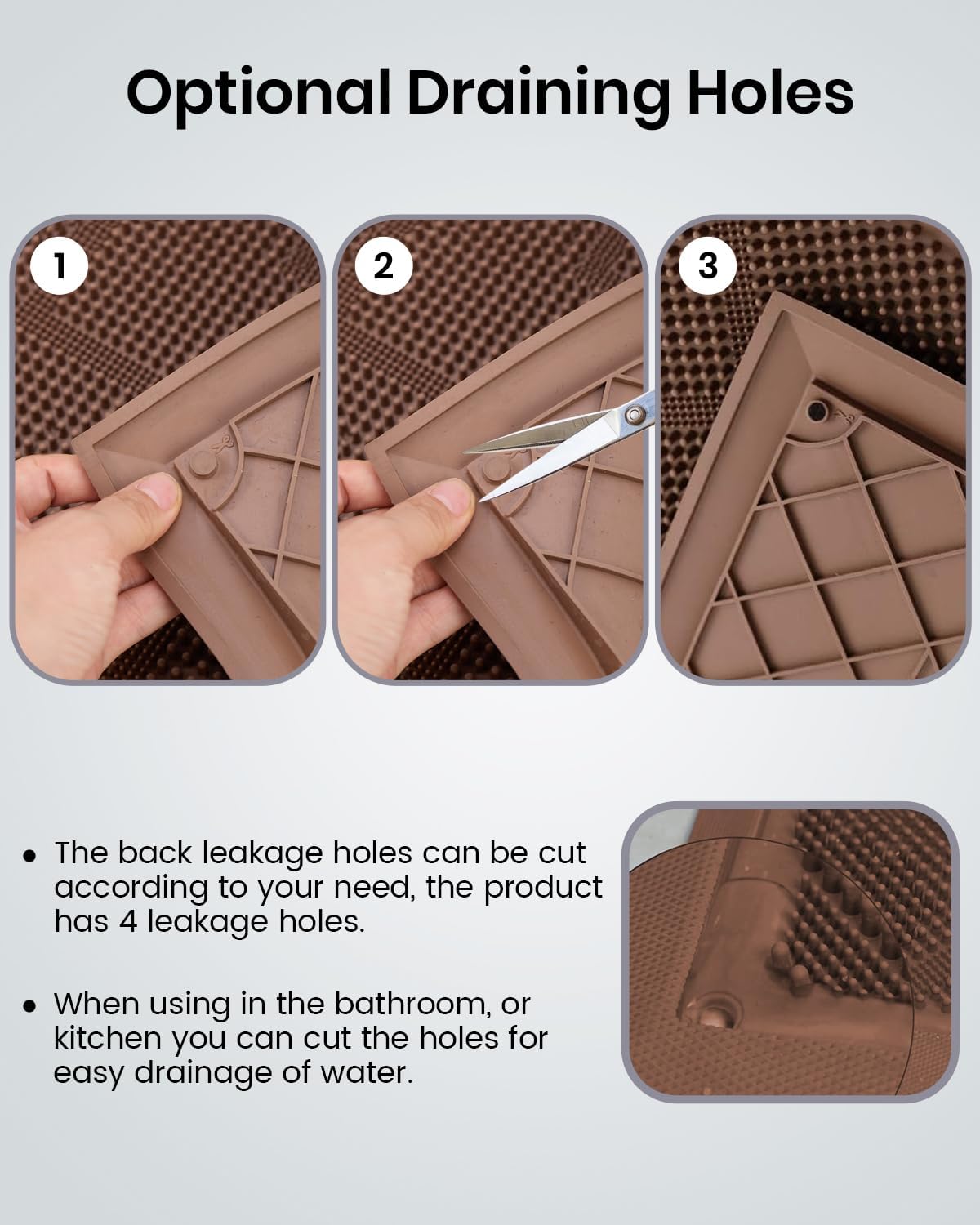 HAMARA Front Door Mat for Outside Entrance 35.5"x17" โ Anti-Slip Dirt-Trapping Waterproof Rubber Indoor & Outdoor Mat with Textured Surface for Entryway - Heavy Duty All Weather Doormat โ Beige