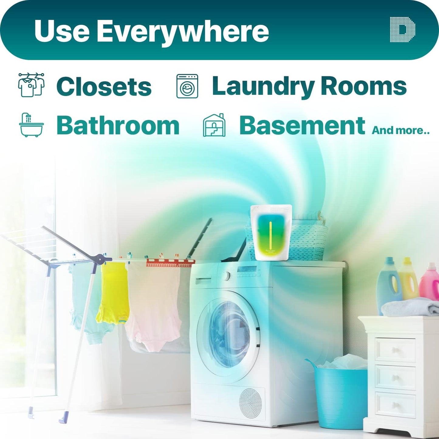 Dry & Dry 10 Pack Standing Moisture Absorbers for Basements, Closets, Bathrooms & Laundry Rooms