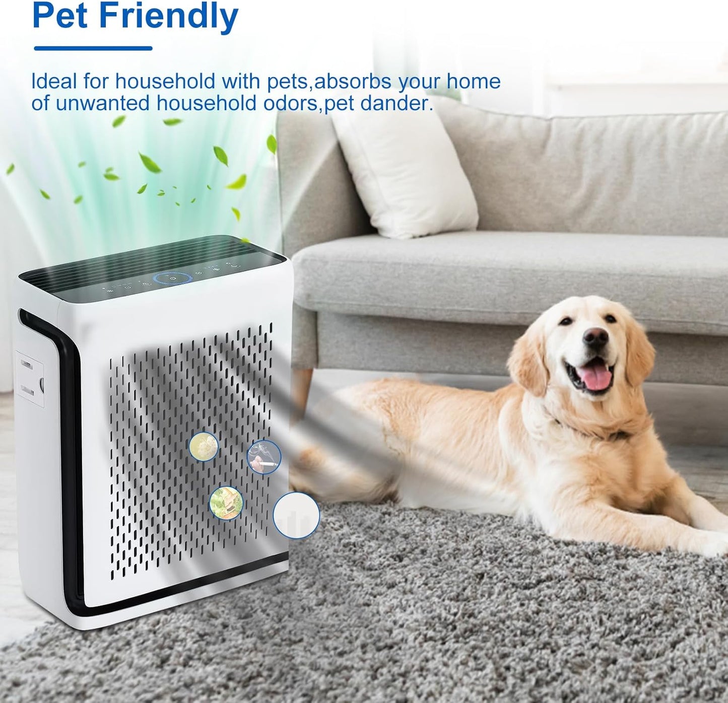 Vital 100S Pet Replacement Filter Compatible with Levoit Smart WiFi Vital 100S Air Puri-Fier, 3-in-1 Replacement Filter and High-Efficiency Activated Carbon Filter, Vital 100S-RF, 2 Pack.