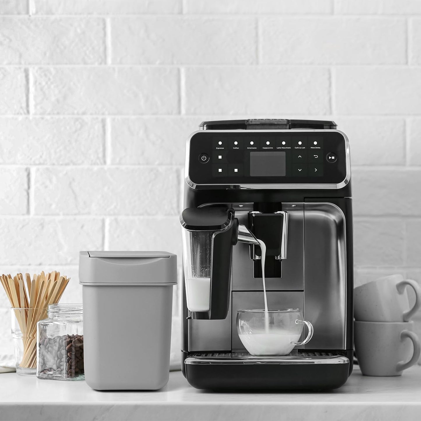 carrotez Mini Trash Can, Countertop Trash Can 2 Liter/ 0.5 Gallon, Mini Wastebasket, Garbage Container Bin for Coffee Area, Bathroom, Kitchen, Office, Tabletop- Grey