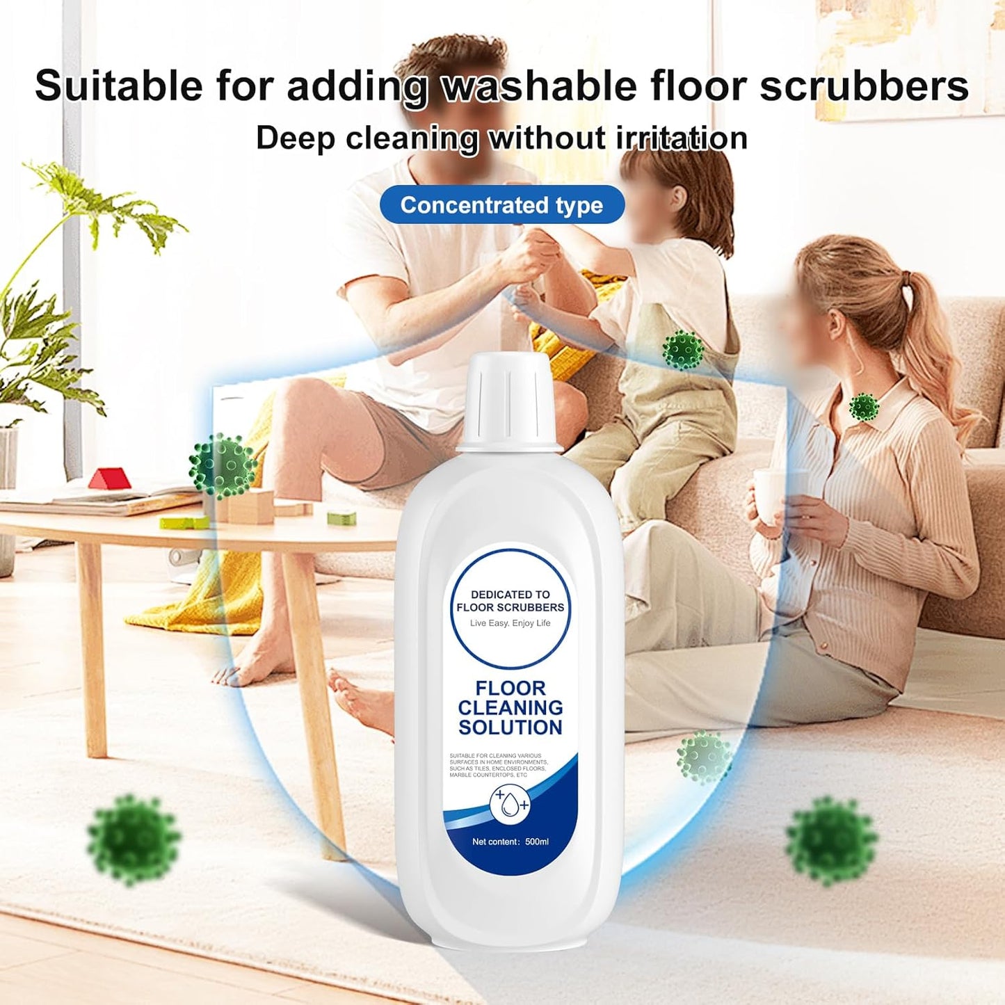 GCW Cleaning Solution Refill 500ML Blue Bottle Original Flavor Floor Cleaner Solution Compatible With Tineco iFLOOR, 3, S3, S5, S5 COMBO, S5 Pro 2, S6, S7 PRO, S7 COMBO Wet Dry Vacuum (2 bottle)