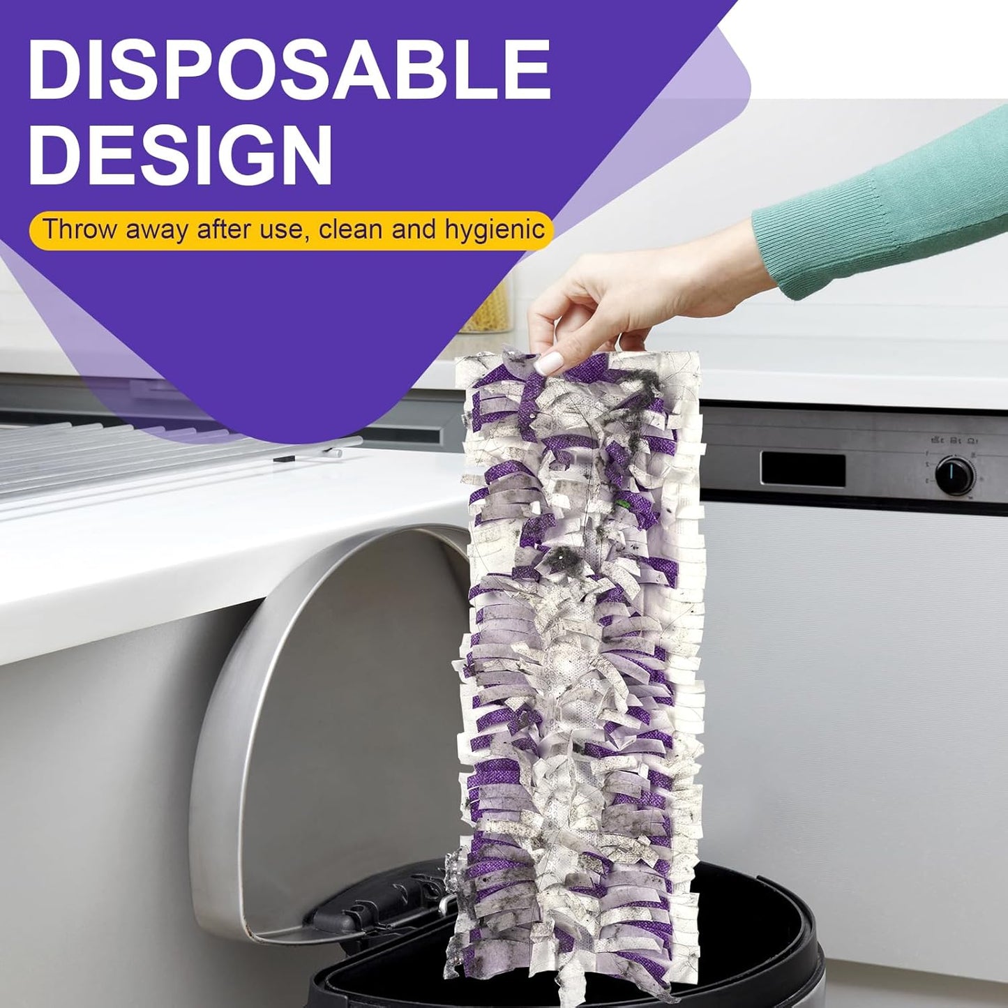 Power Mop Pads Compatible with PowerMop, Disposable Mopping Pad Refills for Cleaning, Multi-Surface Wood Floor Replacement Pads (8)