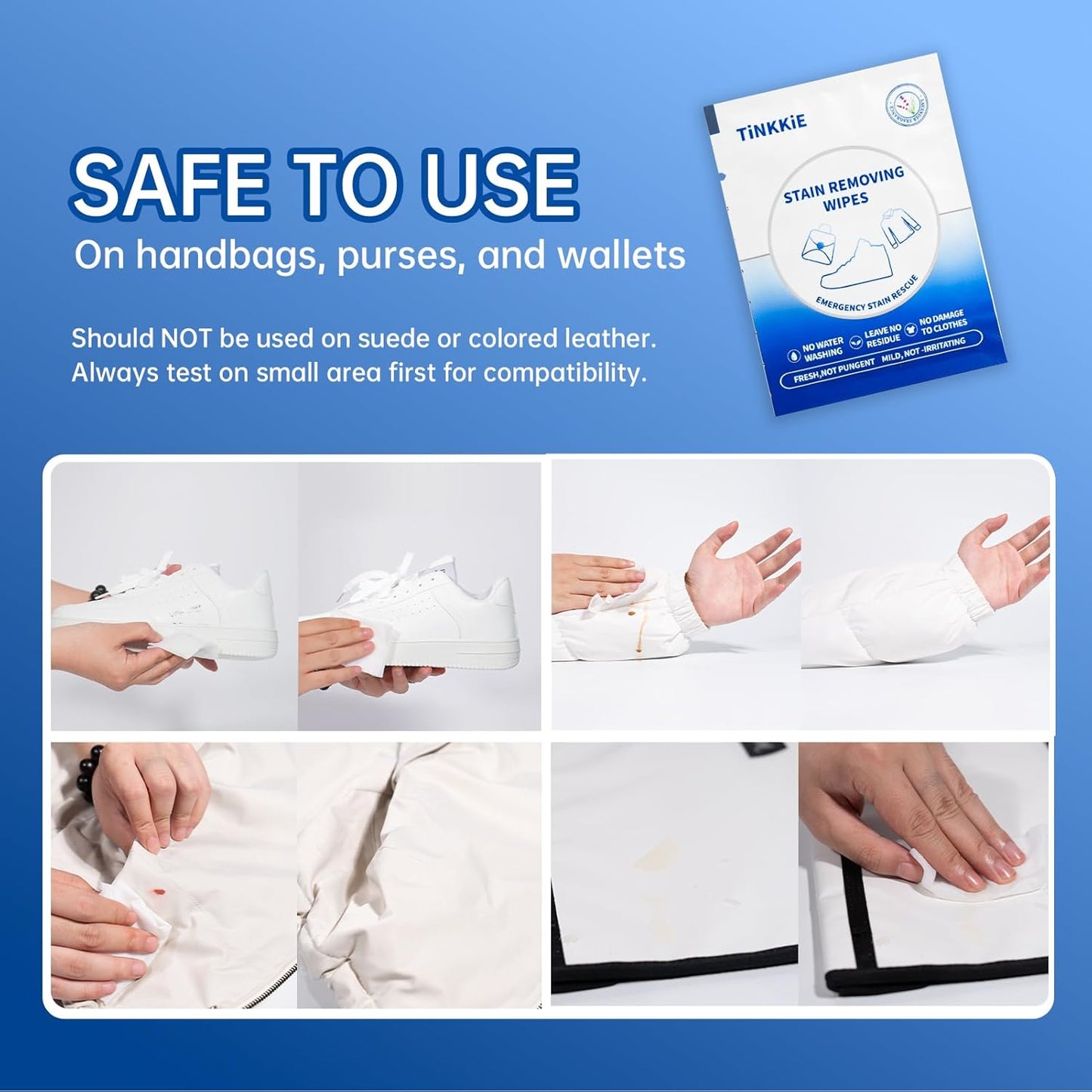 100-Pack Stain Remover Wipes, Portable Clothing Stain Remover Wipes, Instant Stain Remover and Individually Wrapped, Stain Removers for Clothes, Shoes And Surface cleaning of headphones