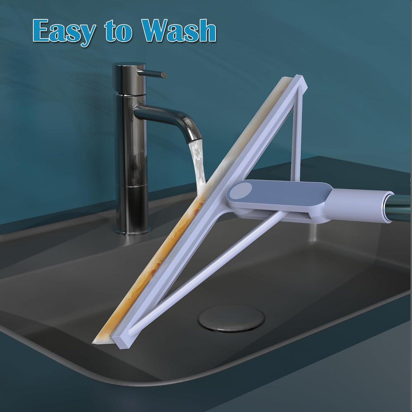 KOLLIEE 61" Replacement Rubber Squeegee Broom Blade 2 Pcs Window Squeegee Blade Cleaning Supplies