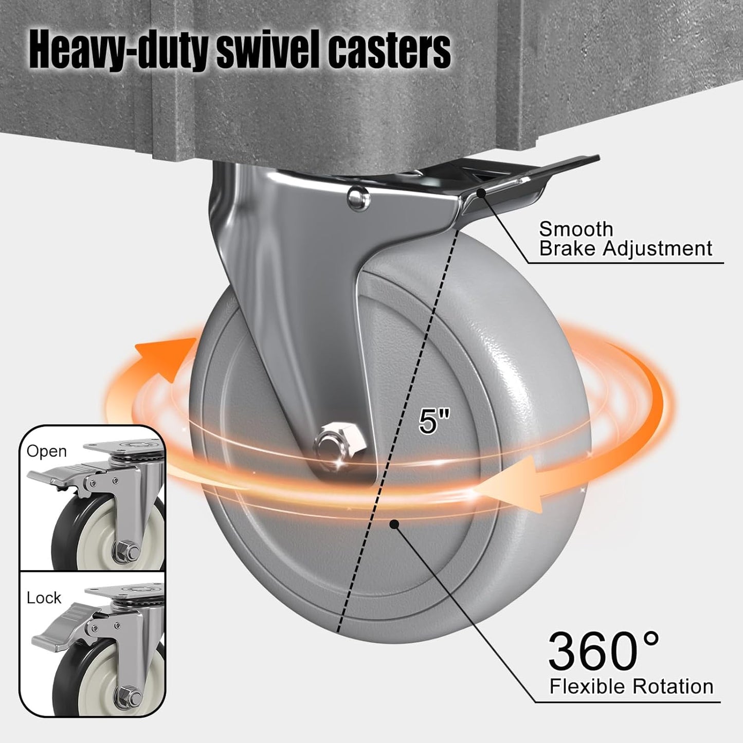 Heavy-Duty Utility Cart Tool Cart, Extra Large Rolling Carts with Storage Handle, Work Cart Service Carts for Garage Warehouse, Workshop, Office, School