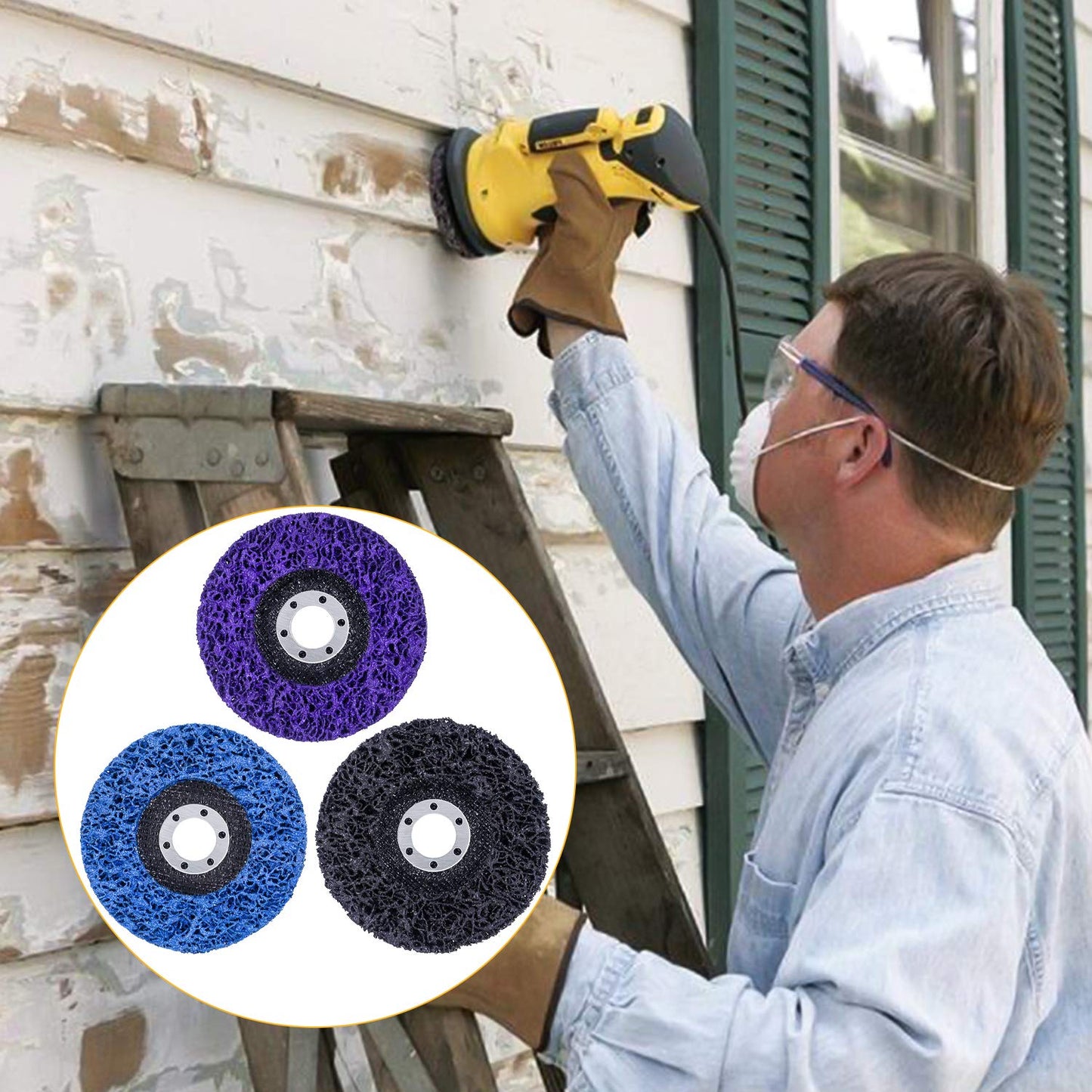 6 Packs 4-1/2" x 7/8" Strip Discs Stripping Wheel Fit Angle Grinder Clean and Remove Paint Coating Rust Welds Oxidation