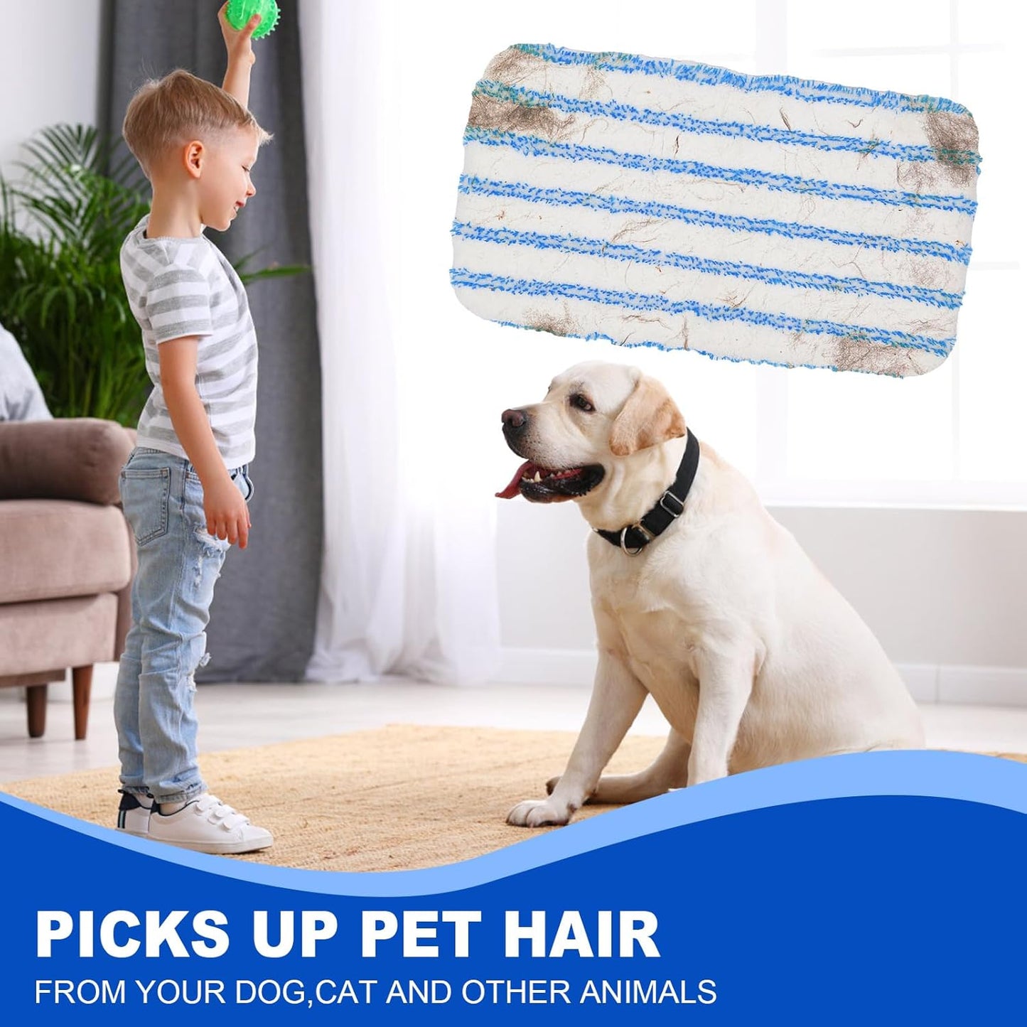 4 Pack Reusable Mop Replacement Pads Suitable for 15*8 inch Flat Mops, Compatible with Hardwood Floor More Microfiber Mop, Cotton Terry Cloth, Floor Cleaner Pads