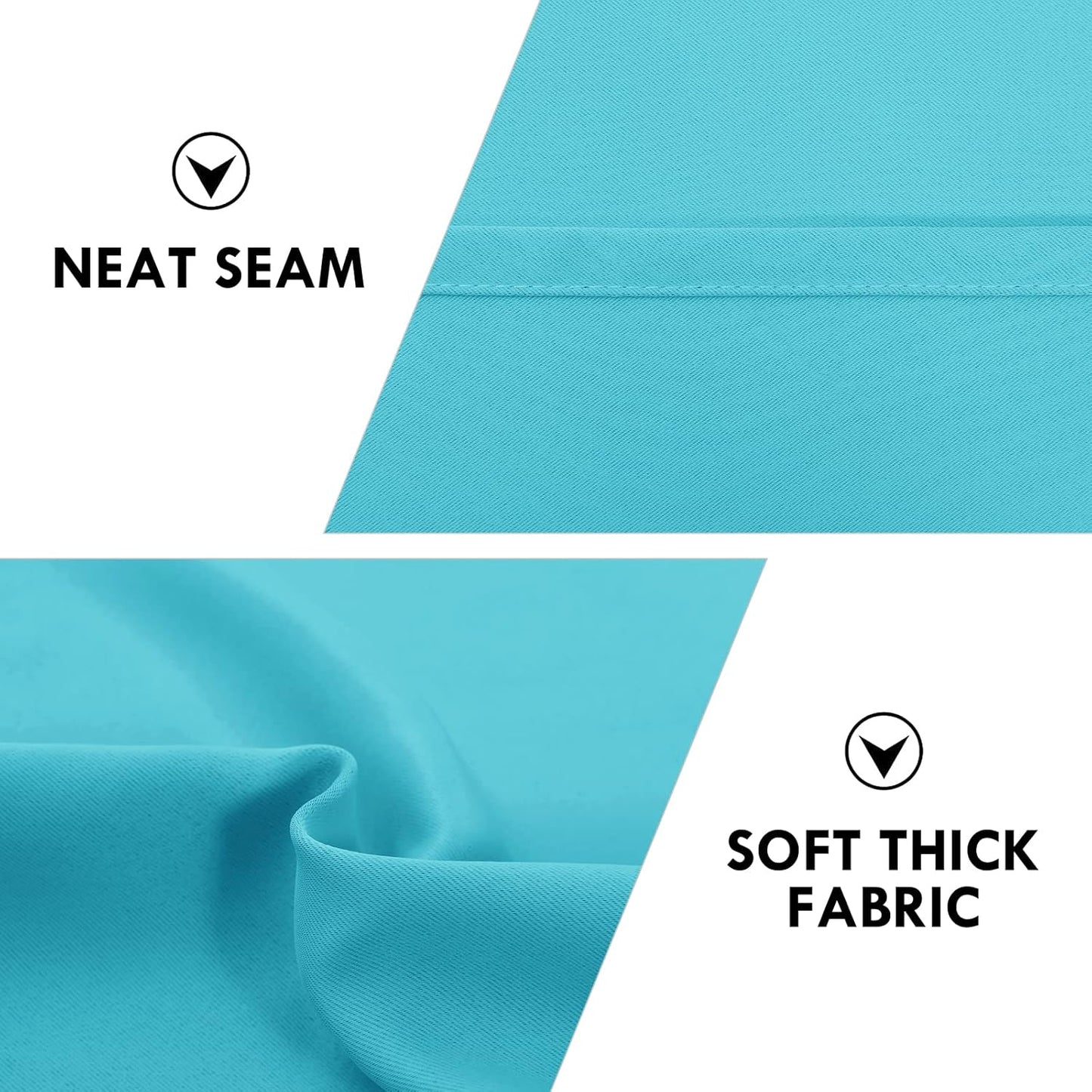 DWCN Turquoise Blackout Curtains for Bedroom – Rod Pocket Thermal Insulated Energy Saving Drapes for Living Room and Bedroom, W 38 x L 54 Inch, 2 Panels