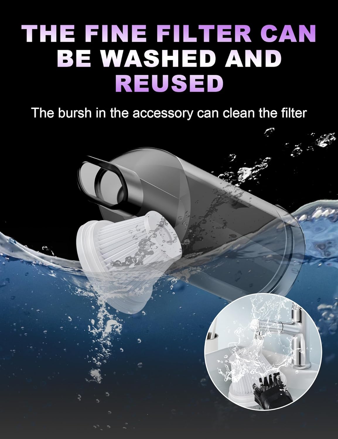 Handheld Car Vacuum Portable Cordless, 15000Pa High Power Handheld Vacuum with Brushless Motor, 4 in 1 Vacuum Cleaner Air Duster for Car Home Office Pet Hair Keyboard