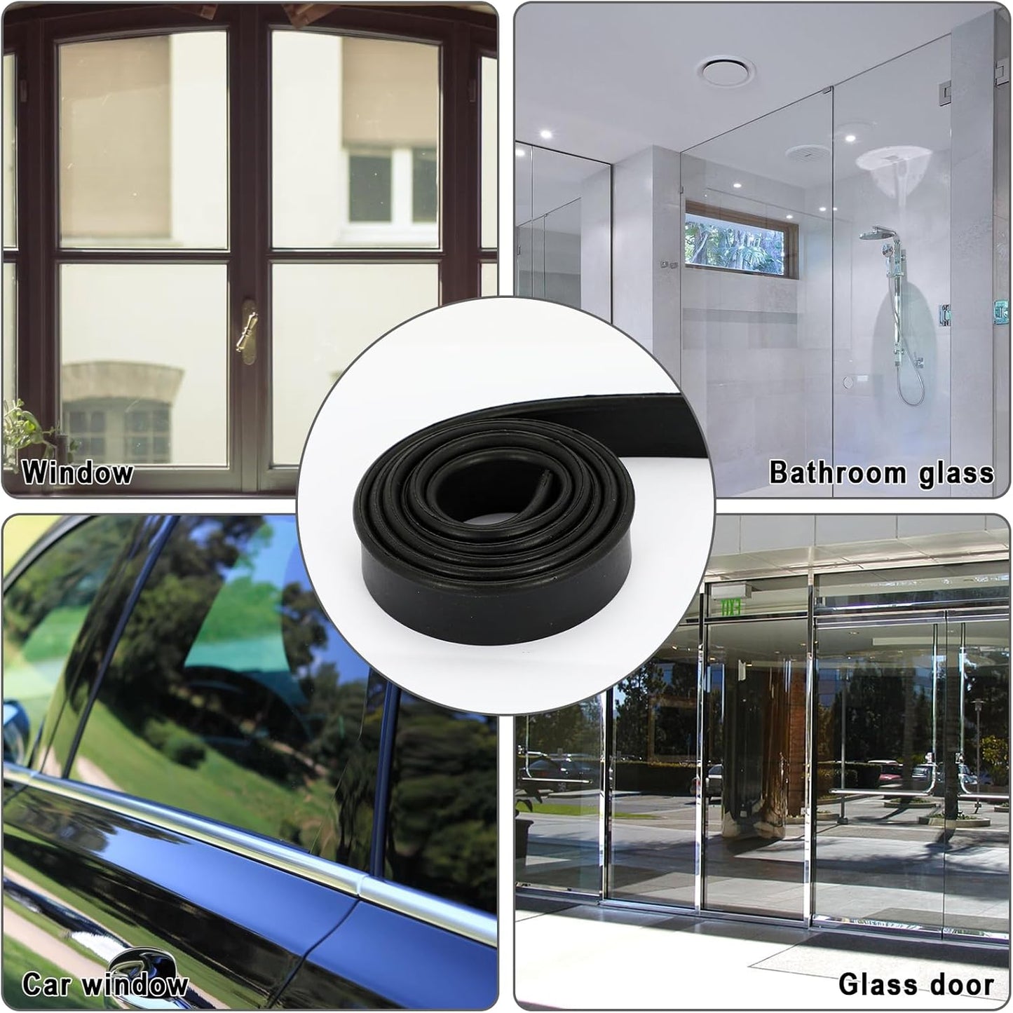 2 Rolls of 41 Inch Rubber Squeegee Replacement Blades for Window, Glass, and Shower Door Cleaning