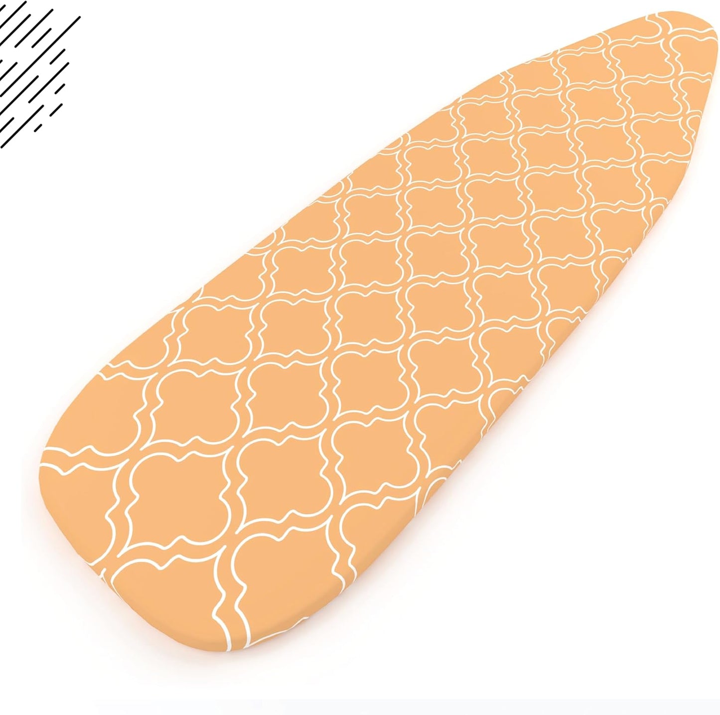 Encasa XO Ironing Board Cover and Pad 54"x15" - Thick 3mm Felt Padding, Drawstring Tightening & Lock, Easy Fit, Scorch & Stain Resistant, Fits Standard Large Ironing Board - Peach Tiles