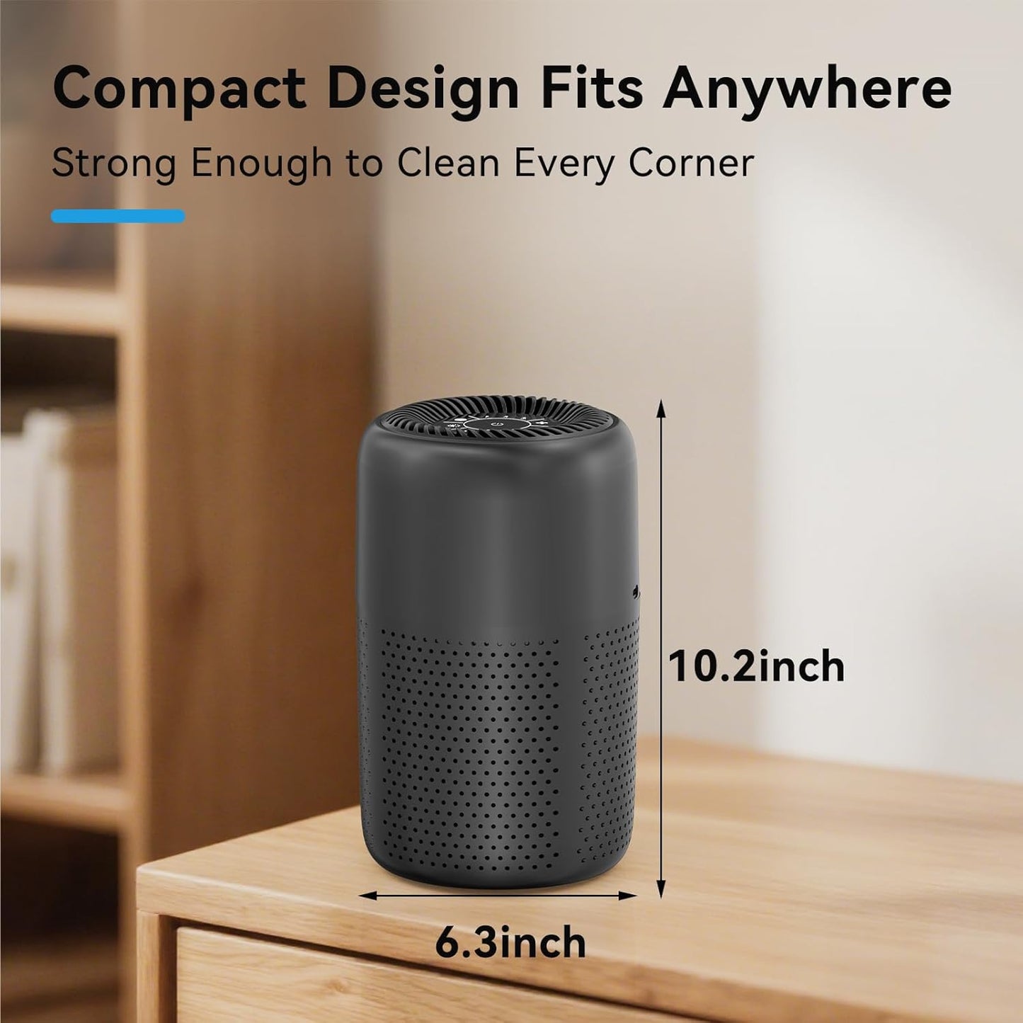 Small Air Purifiers for Bedroom Home Dorm Up to 600 sqft,20 dB Quiet Desktop Air Purifier With Night Light,H13 HEPA Filter,For Smoke Pets Dander Hair Filter,For Apartment Kitchen