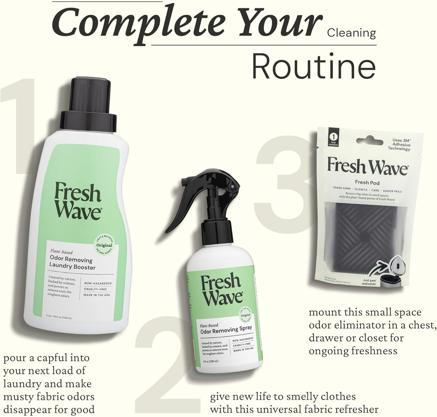 Fresh Wave Original Scent Odor Removing Spray, 8 fl. oz. | Pack of 2 | Odor Absorber for Home, Furniture, Fabrics & Trash | Safer Odor Relief