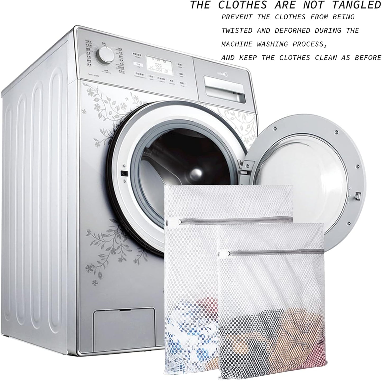 5Pcs Durable Honeycomb Mesh Laundry Bags for Delicates,Travel Organization Bag for Clothes,Jeans,Bath Towels,Bed Sheets (1X-Large 20 x 24 Inches,2 Large 16 x 20 Inches, 2 Medium 12 x 16 Inches)