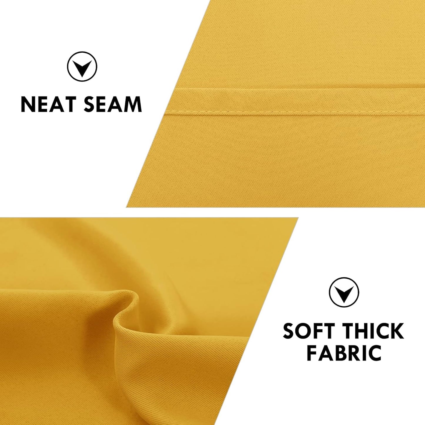 DWCN Yellow Room Darkening Blackout Curtains - Thermal Insulated Privacy Energy Saving Window Curtain Drapes 38 x 54 inch Length, Set of 2 Bedroom Living Room Curtains