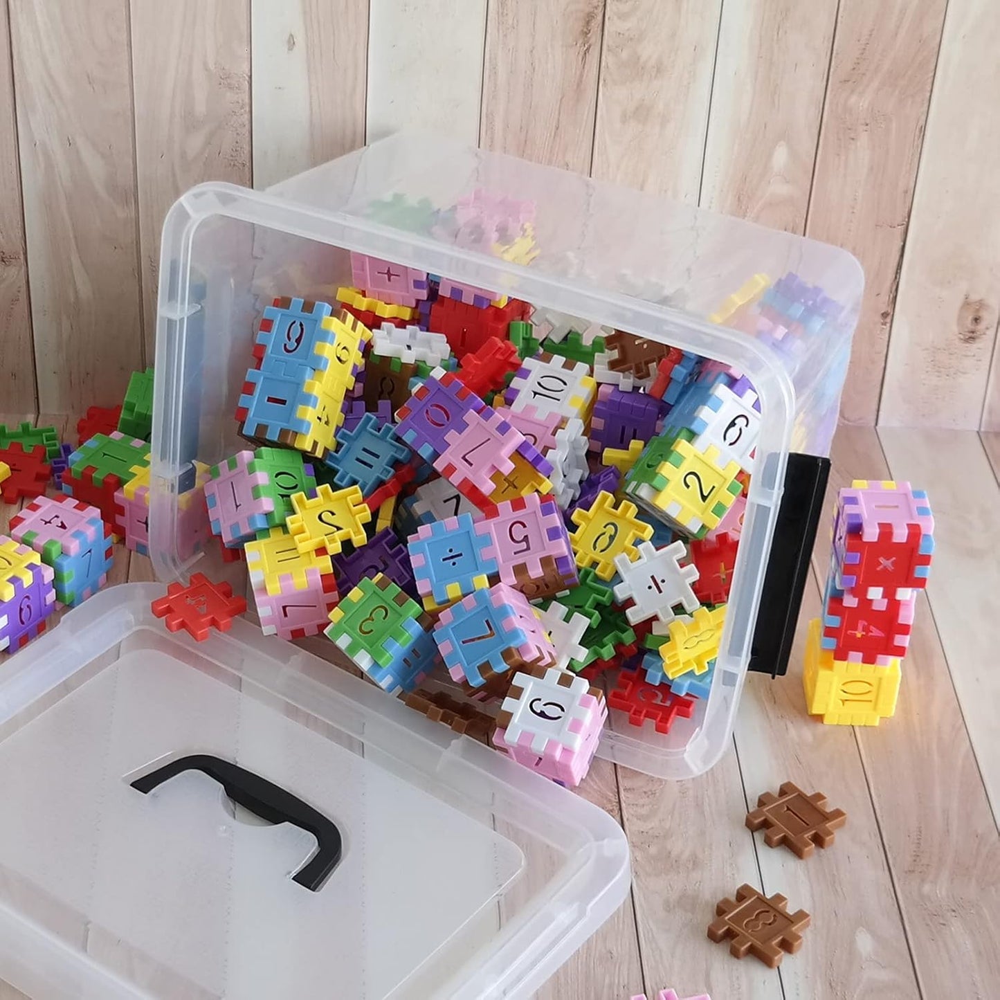 Zopnny 12 Quart Storage Latch Bins with Handles, Plastic Clear Storage Box with Lid, 6 Pack