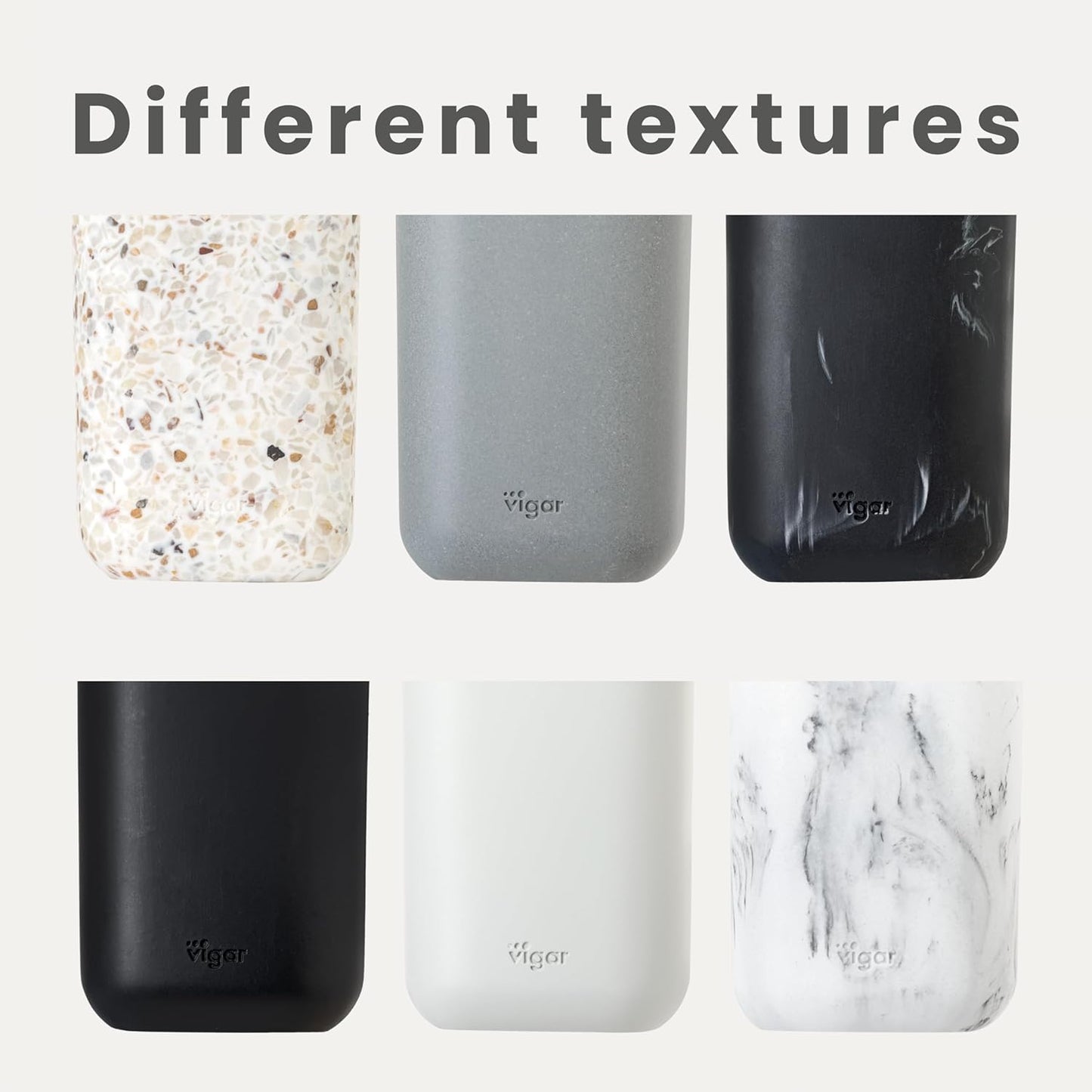 Vigar Zense Toilet Brush and Holder Set, Toilet Bowl Brush with Polyresin Stone Holder, Bathroom Sets for Bathroom Decor and Accessories, Concrete