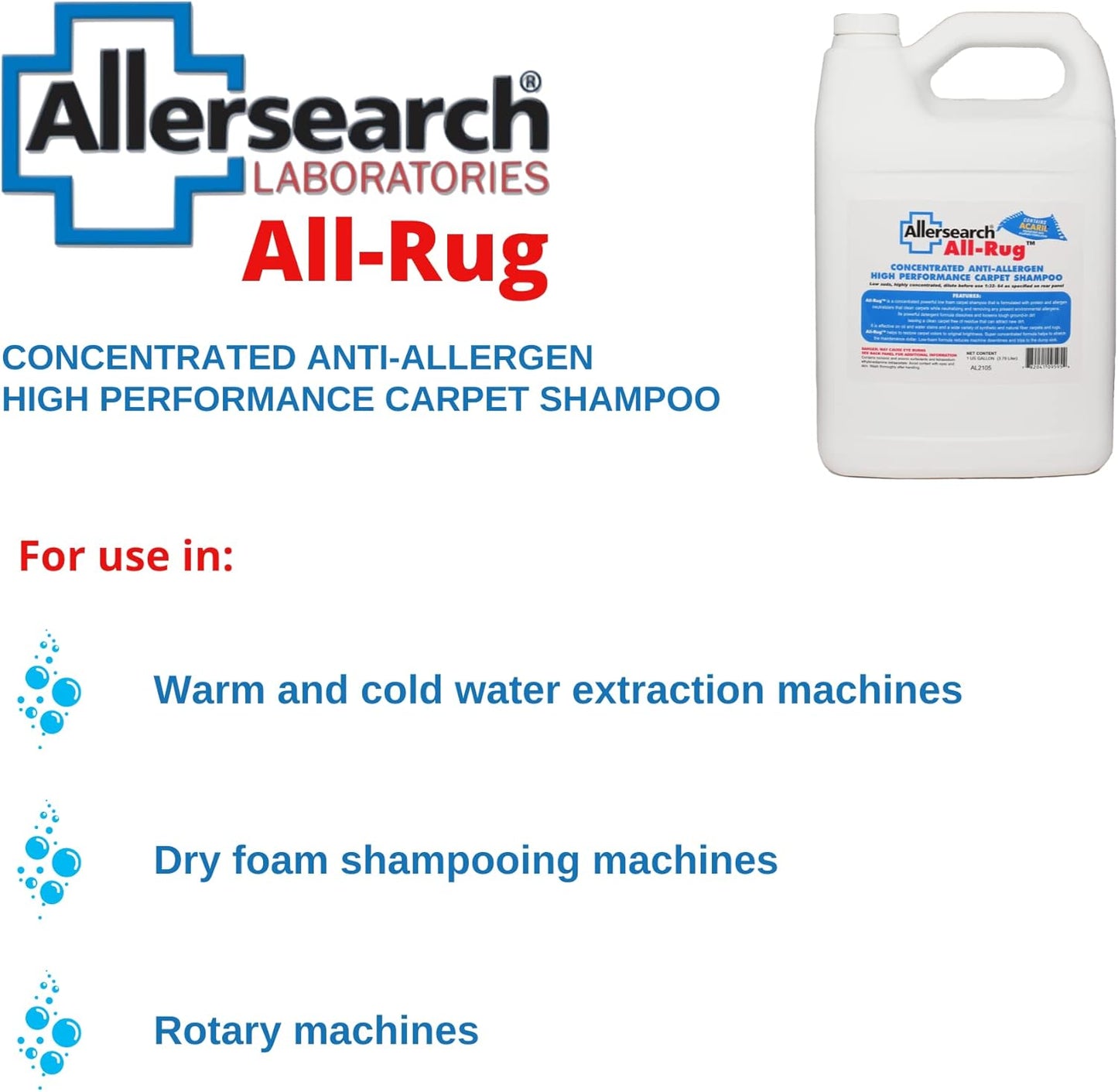 Allersearch All-Rug Anti-Allergen Concentrated Carpet Shampoo 1 Gallon (128 Oz)