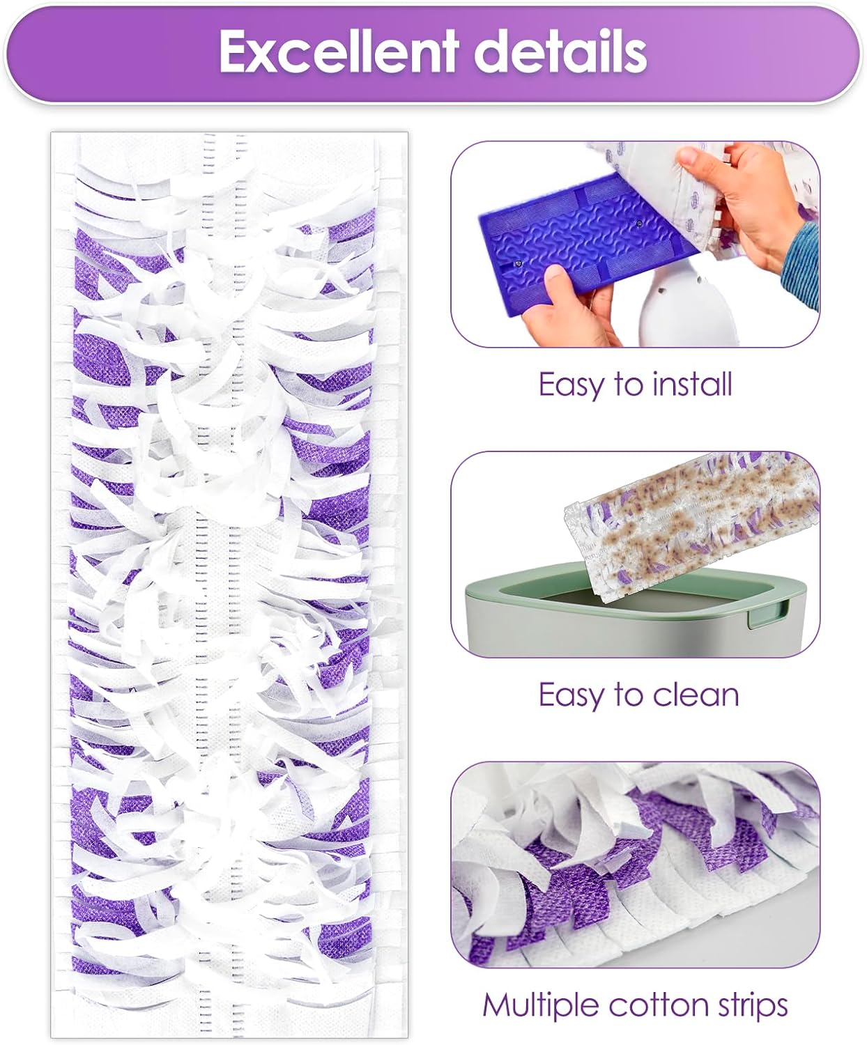 (35 Pack) Replacement Power Mop Pads for Swiffer PowerMop, Disposable PowerMop Mopping Pad Refills Compatible with Swiffer PowerMop, Multi-Surface Mop Pad Refills for Floor Cleaning