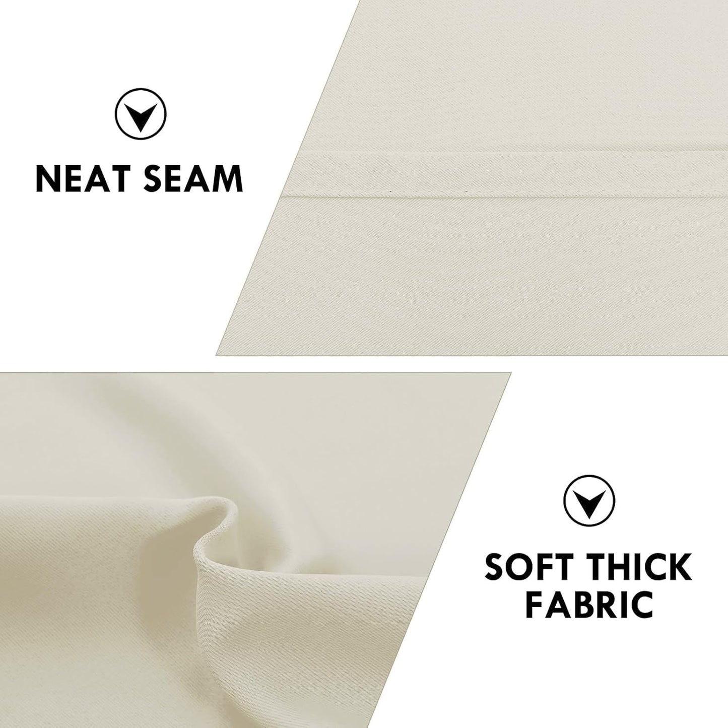 DWCN Blackout Curtains for Living Room Thermal Insulated, Energy Saving & Noise Reducing Bedroom Curtains, Light Beige, W 70x L 72 Inch, Set of 2 Rod Pocket Curtain Panels