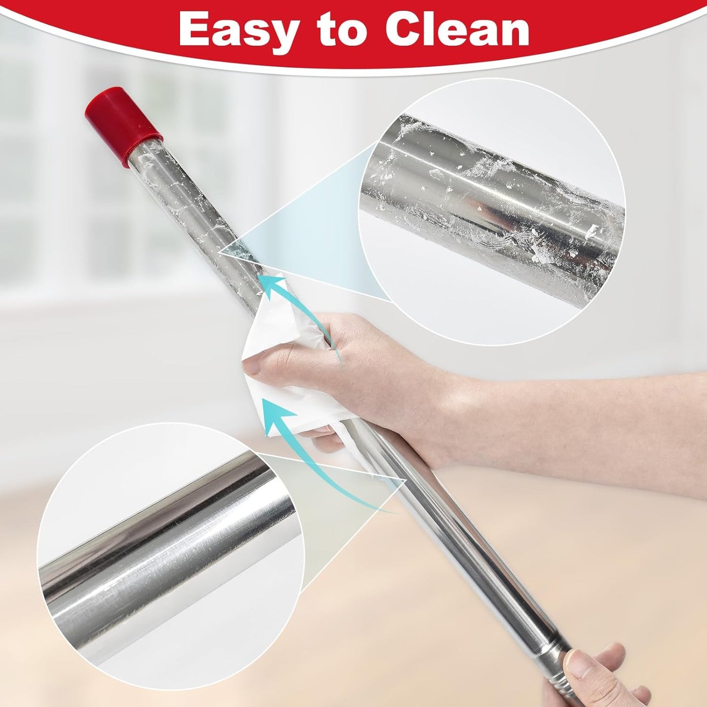 Mop Handle for Ocedar, Spin Mop Handle for O Cedar, 4-Section Mopping Handles Replacement for Ocedar, 30" to 58" Adjustable Stick for O-Cedar, Extra Long Pole Handles for O Cedar