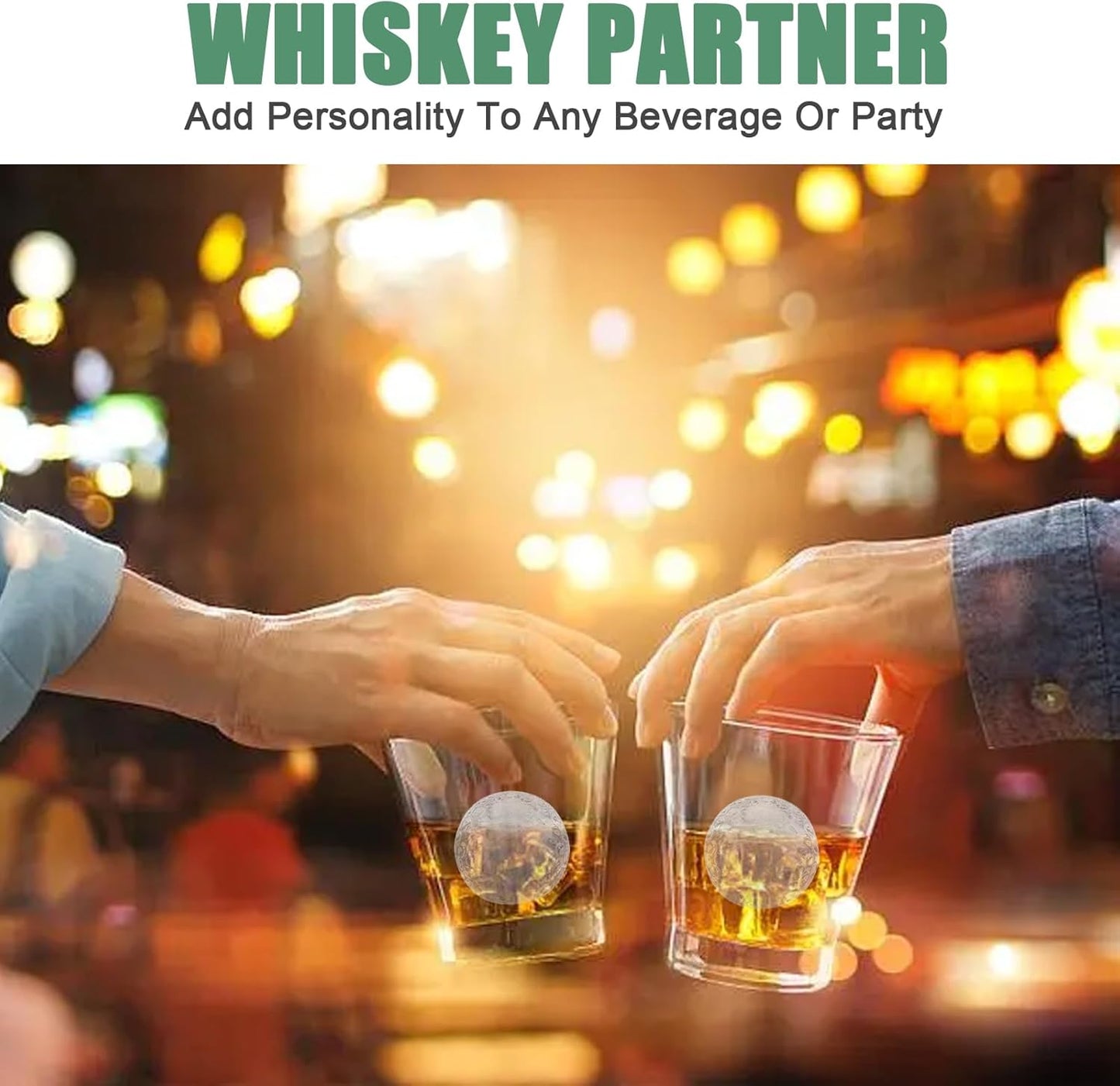 Golf Ice Cube Tray 3D, Admaison Ice Ball Cube Mold with Funnel for Cocktails, Bourbon,Brandy, Whiskey Gifts for Men, Silicone Fun Shapes Black (Golf Ball)