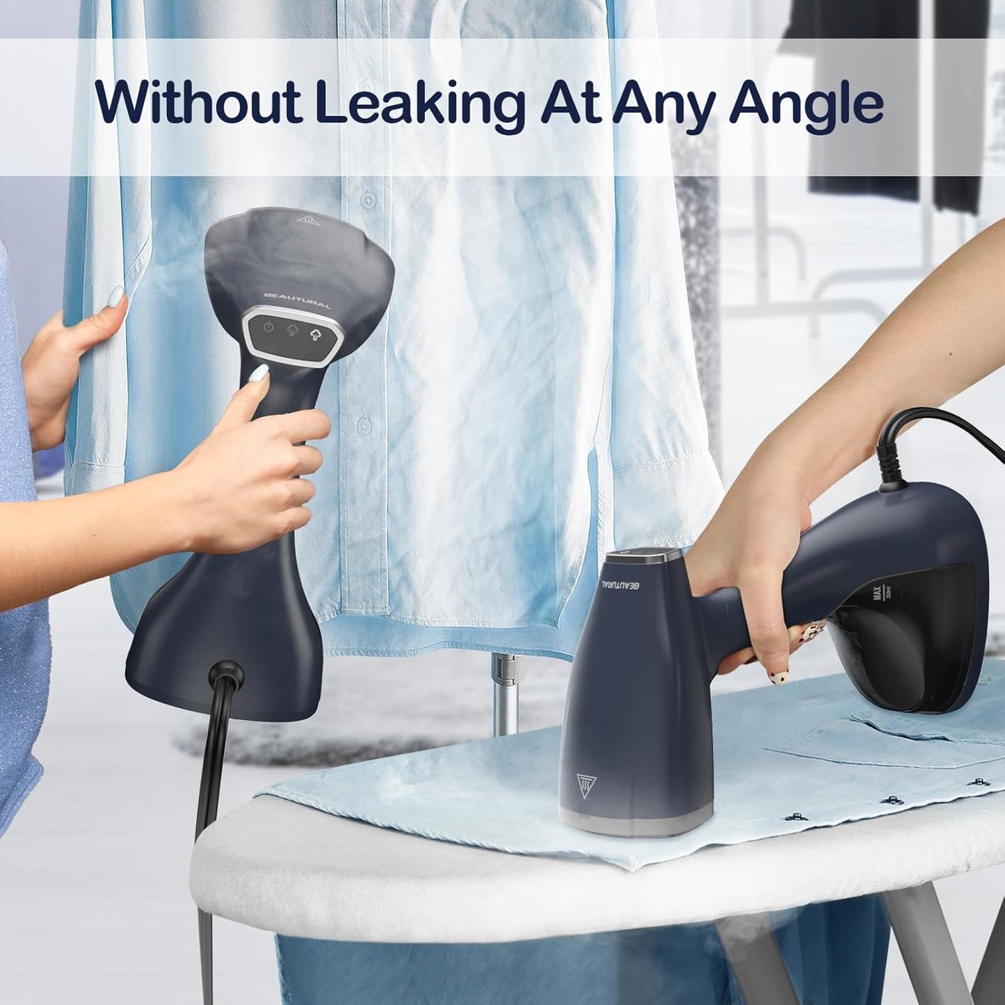 BEAUTURAL Handheld Garment Steamer for Clothes, Handheld steamer with Foldable Design, Easy to Remove Wrinkles, 1500W, 25-Second Fast Heat up, 2 Steam Level Setting with Continuous Steaming