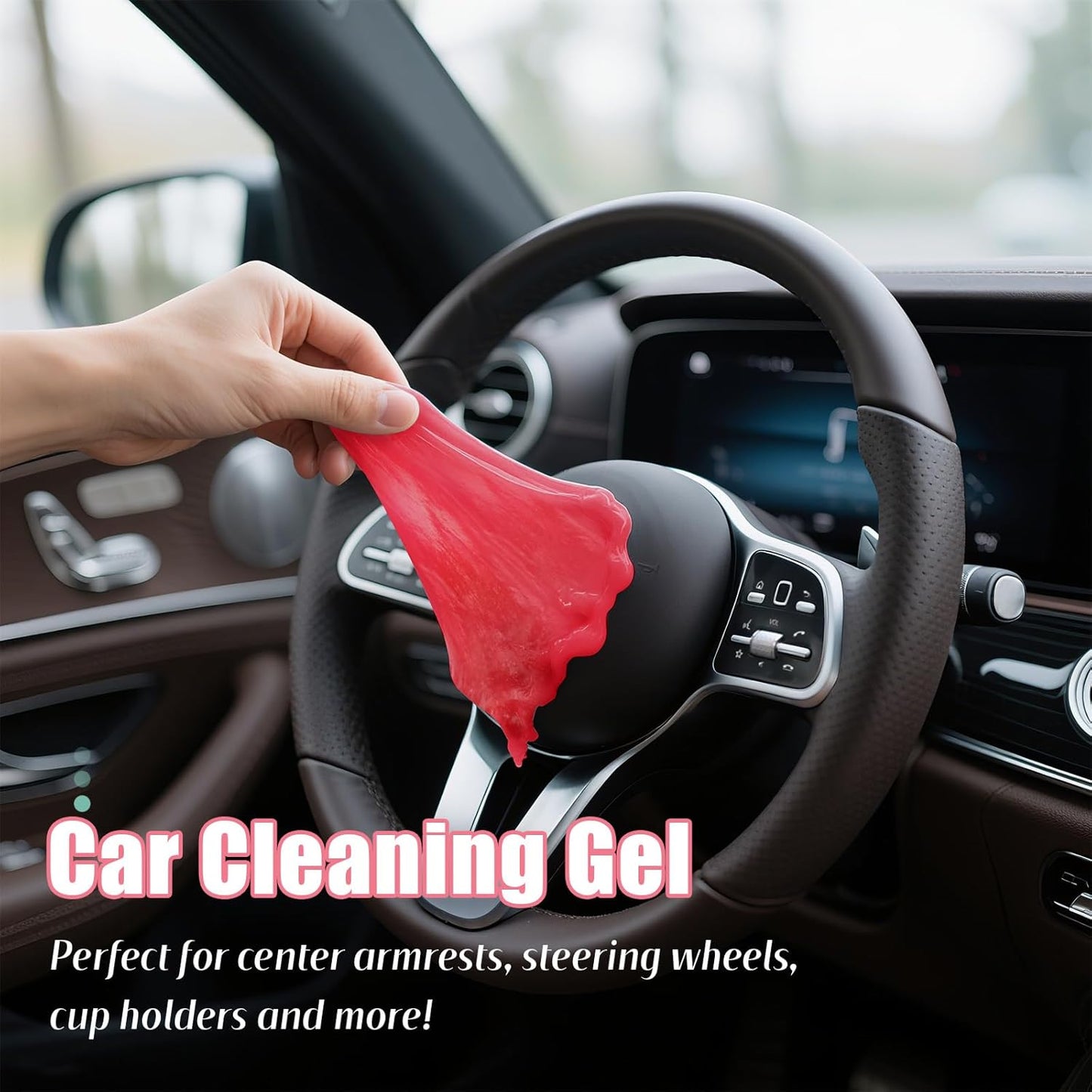 ASFSKY Car Cleaning Gel (Pink,Sakura) Cleaning Putty Universal Dust Cleaning Car Interior Cleaner Keyboard Dust Remover Car Slime Gifts for Men Women girl(1 pack)