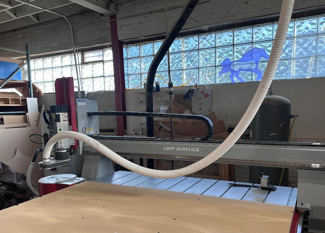 Dust Collection Hose 2-1/2 in × 10 ft Heavy Duty Clear Flexible PVC Reinforced Thicken Helix Suction Discharge Corrugated Pipe Hose for Fume Dust Collector Fitting Wood Chip Saw (2.5 inch hose)