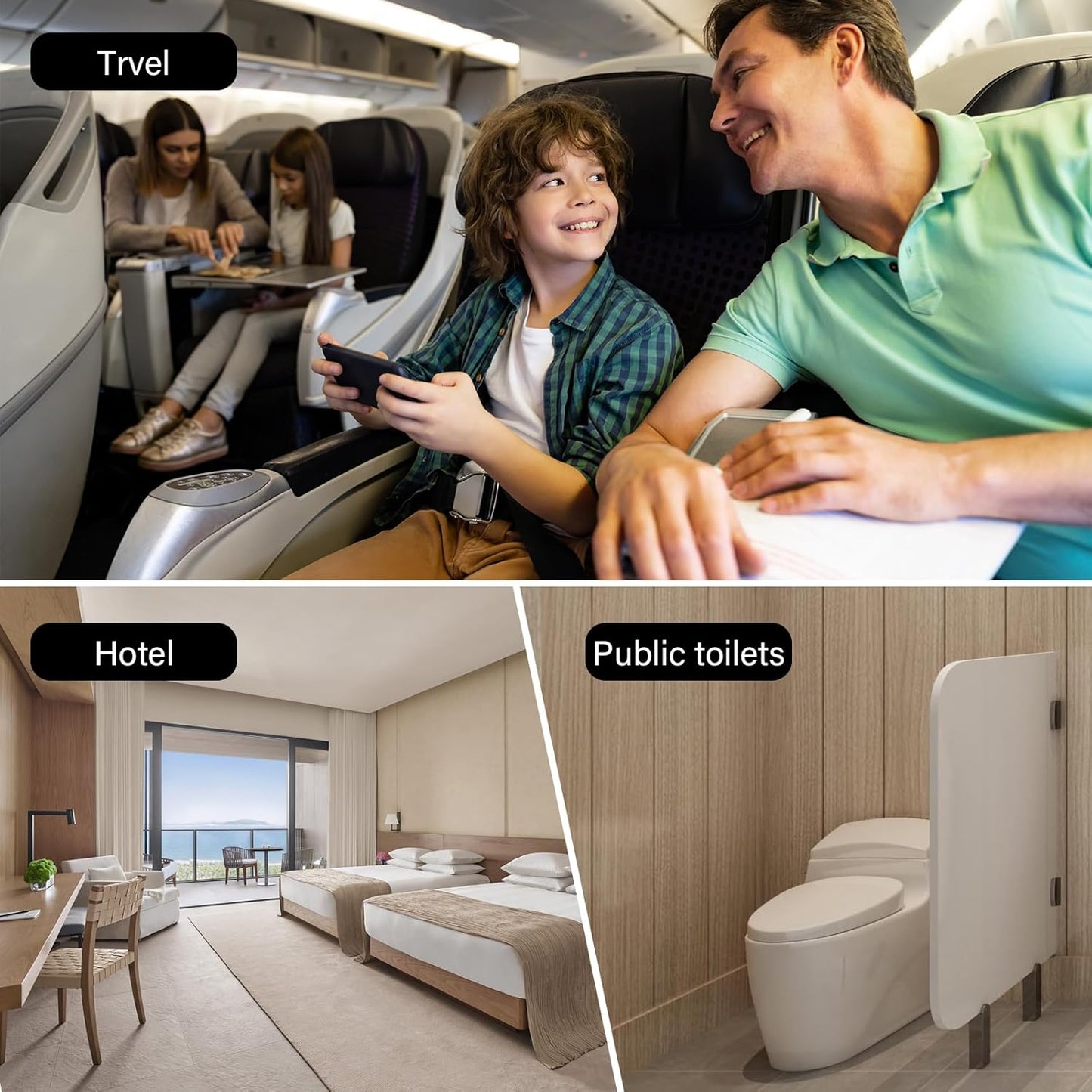 60 Pack Toilet Seat Covers Disposable, Extra Large Waterproof Toilet Cover for Toddlers & Adults, Individually Wrapped Travel Essential Portable Potty Training in Public Restrooms, Trip - Rainbow